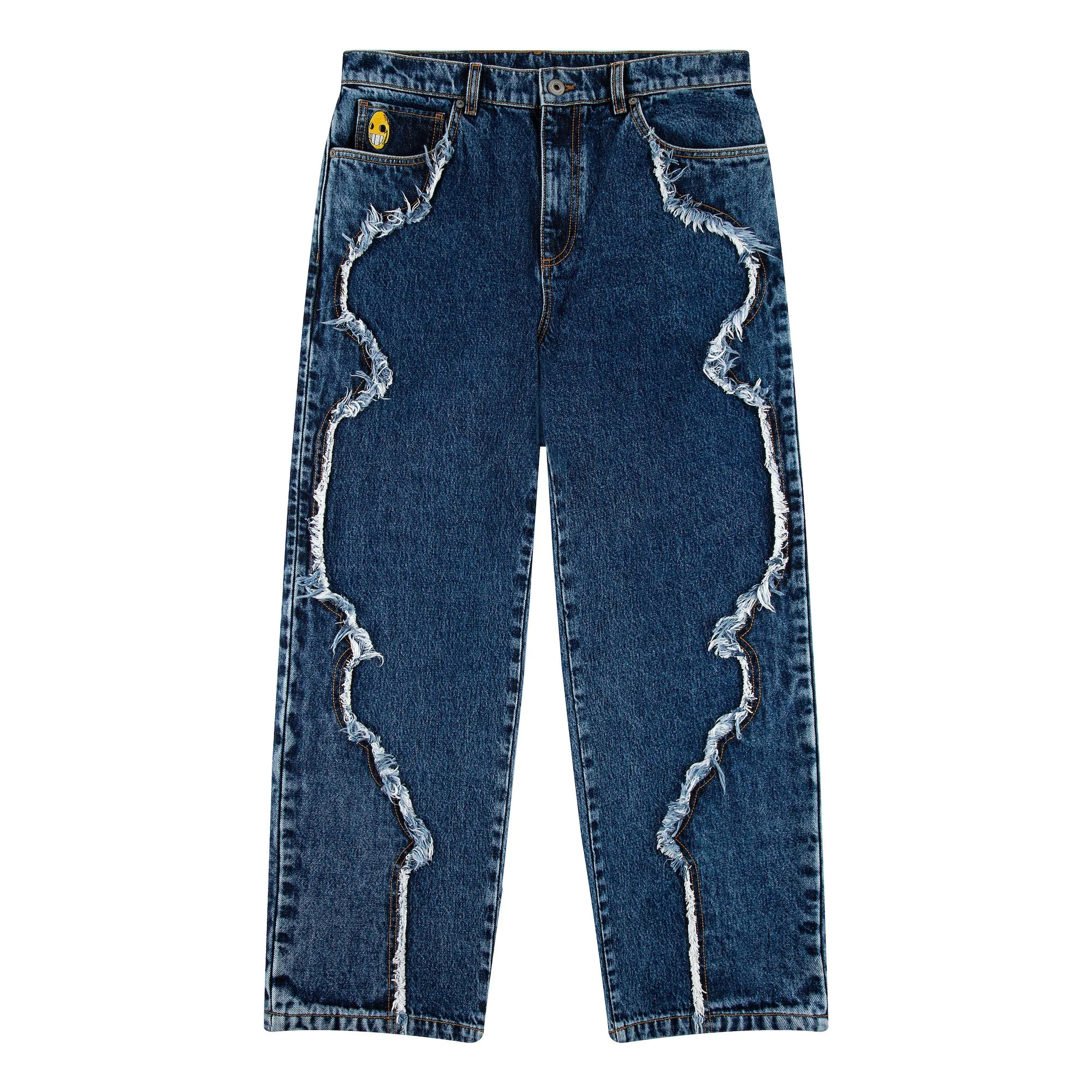 "faces" denim raw edged blue