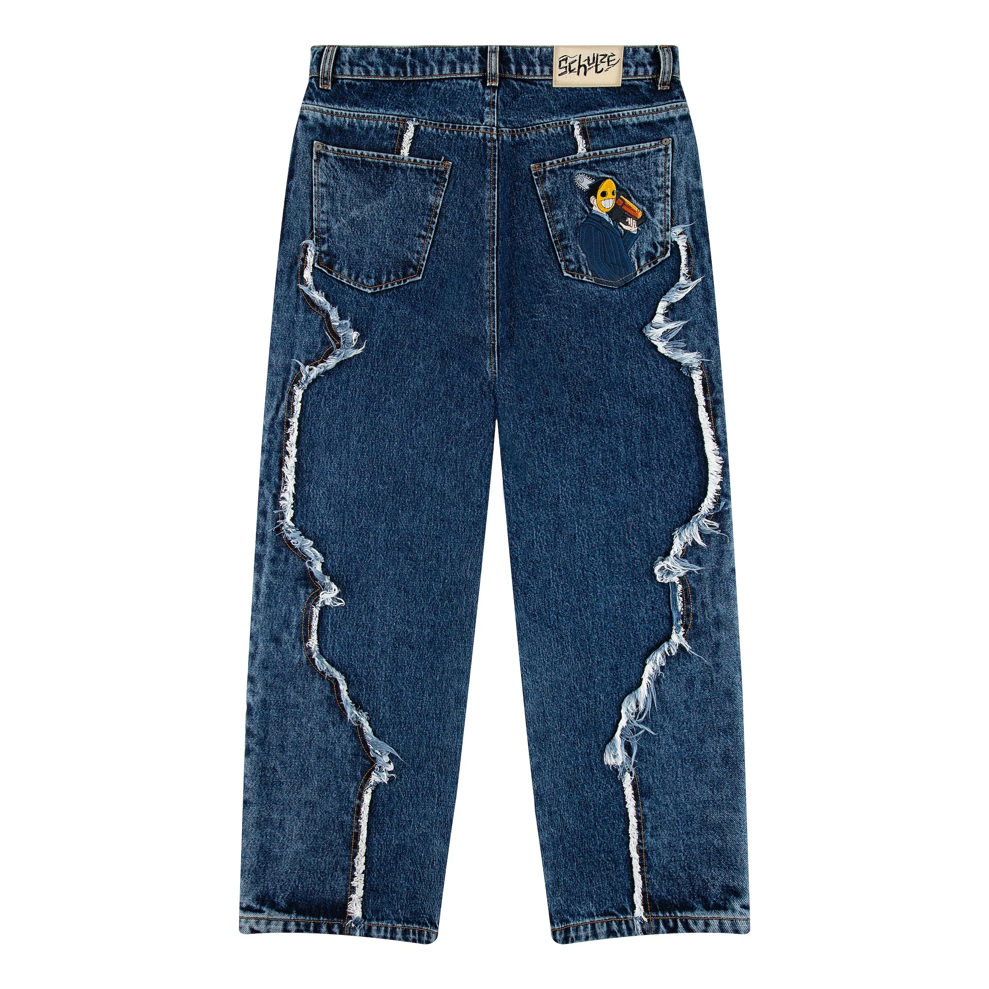 "faces" denim raw edged blue - Image 2