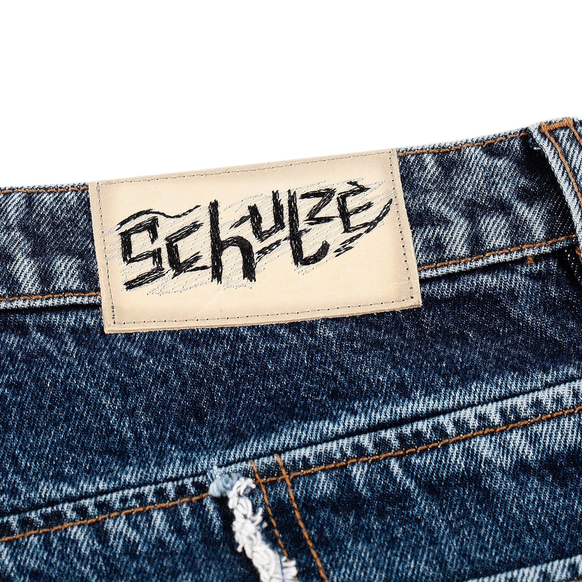 "faces" denim raw edged blue - Image 3