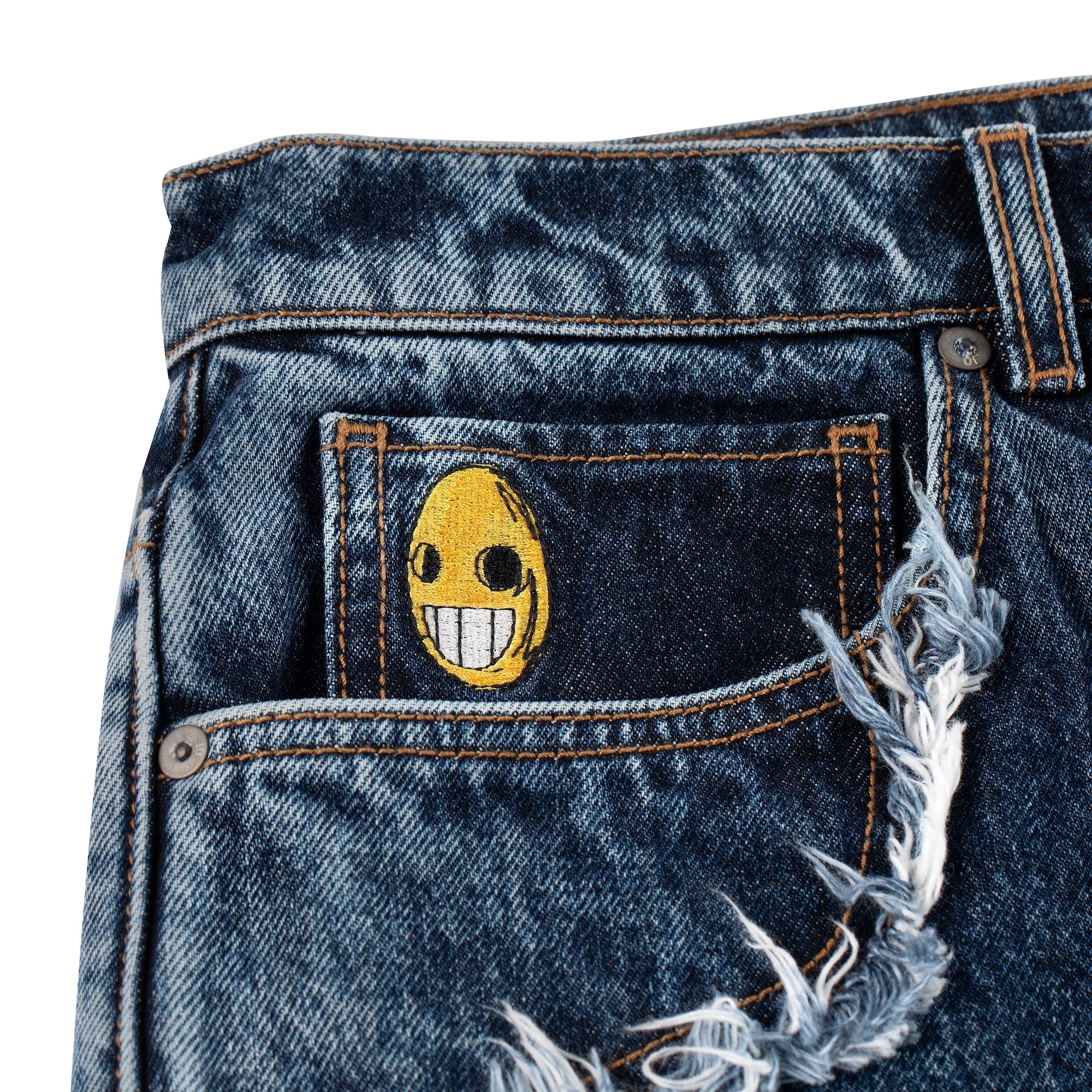 "faces" denim raw edged blue - Image 5
