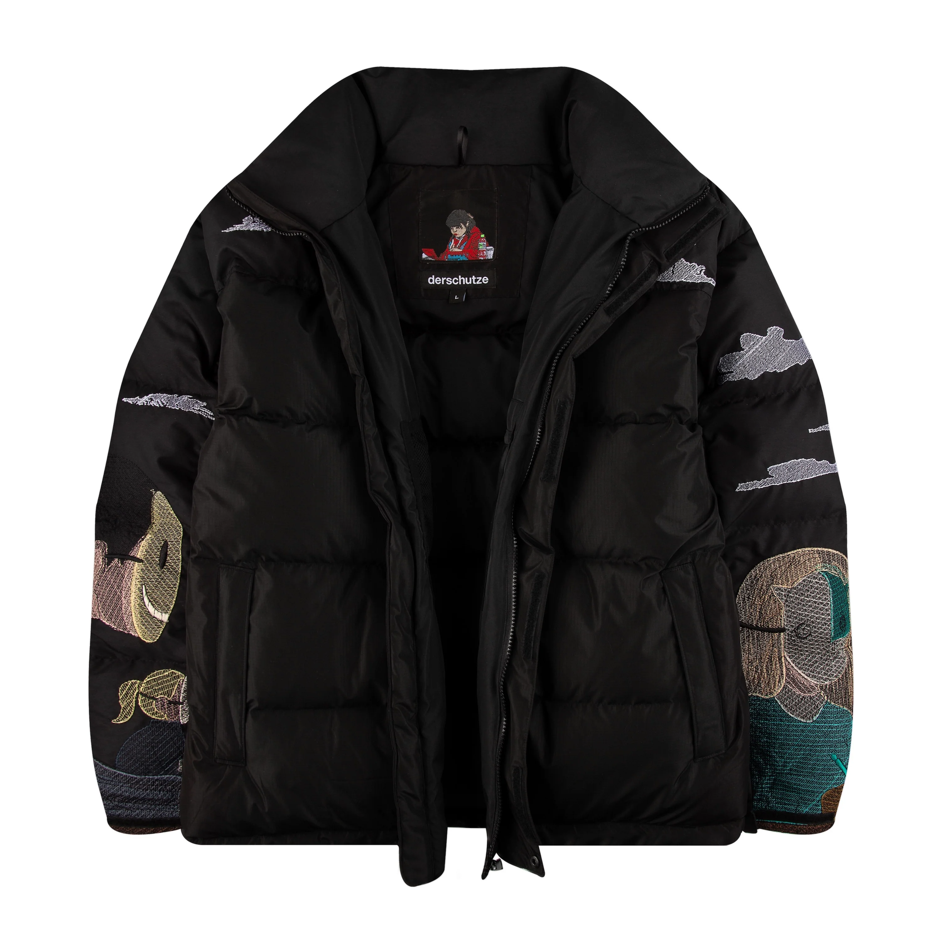 "faces" down Puffer Jacket black PREORDER - Image 5