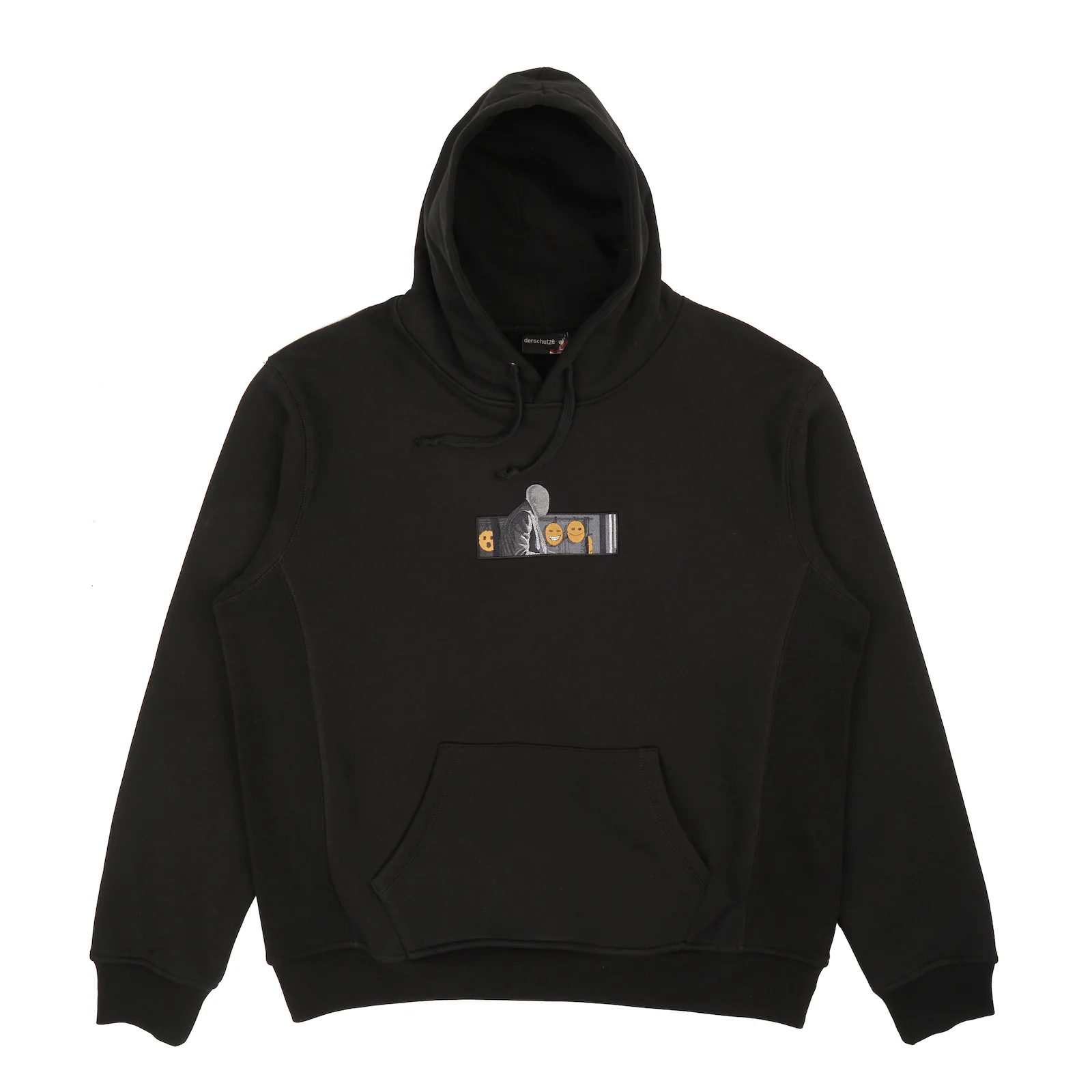 "faces" hoodie black