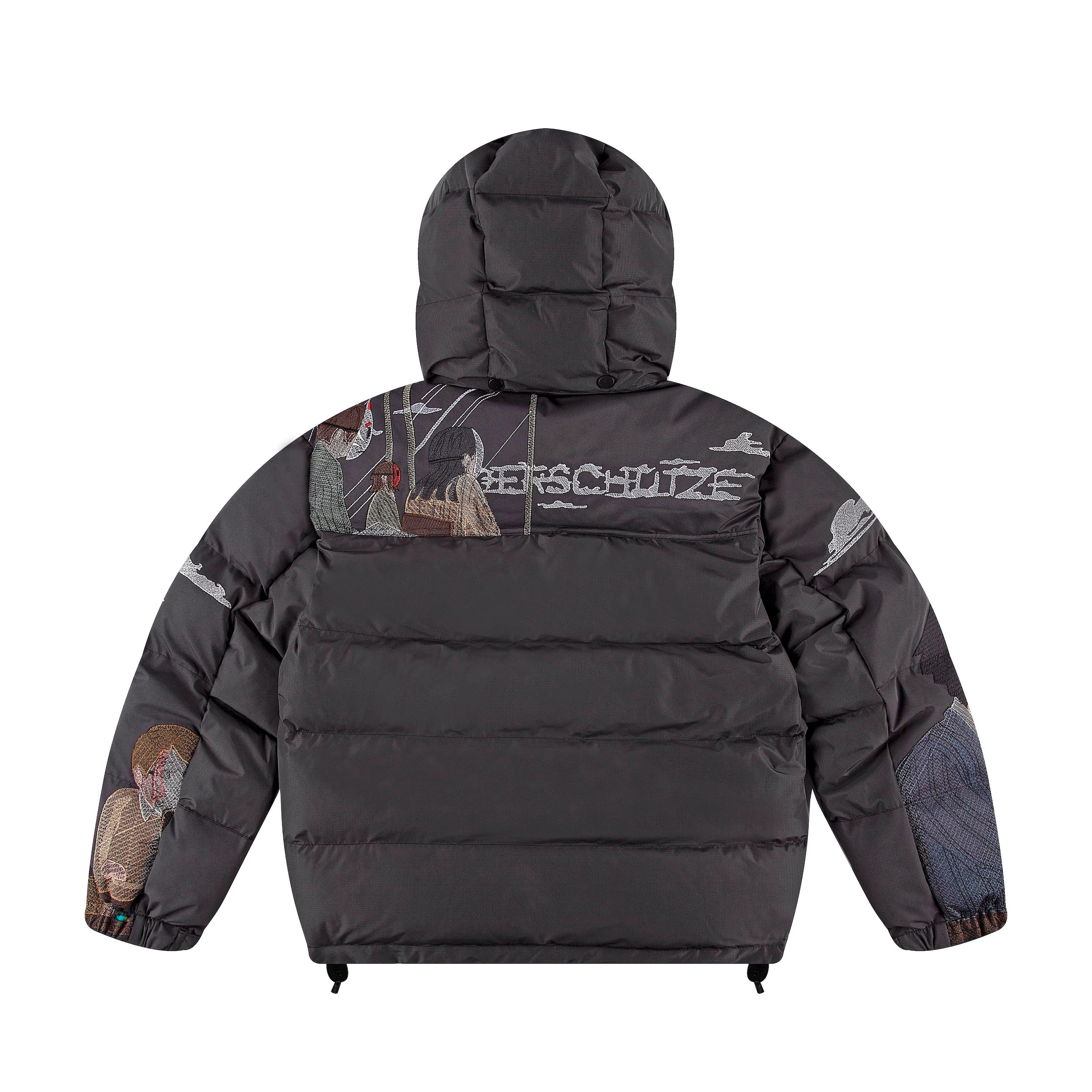 "faces" puffer jacket charcoal - Image 2
