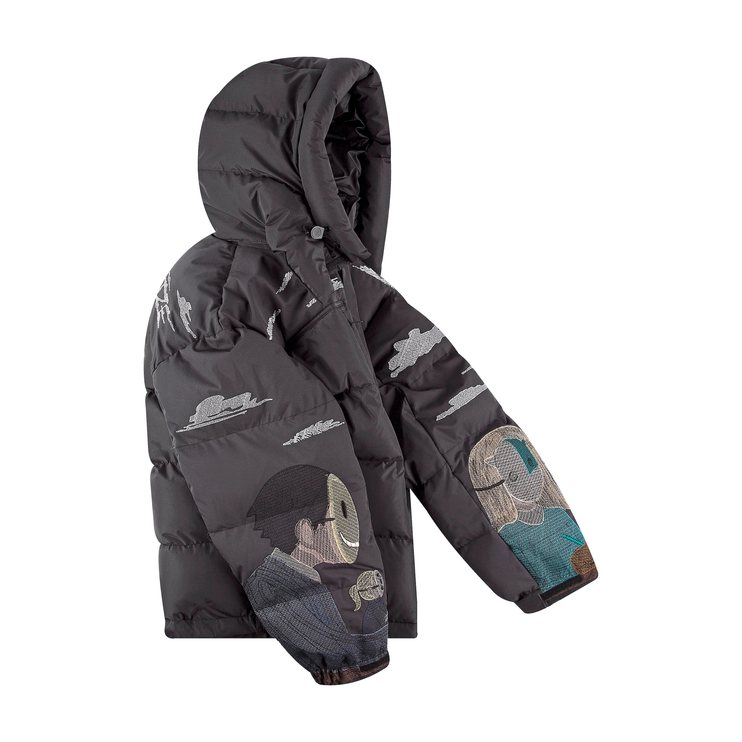 "faces" puffer jacket charcoal - Image 7