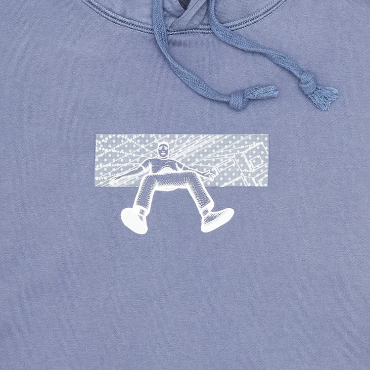 "falling man" Hoodie blue/grey - Image 2