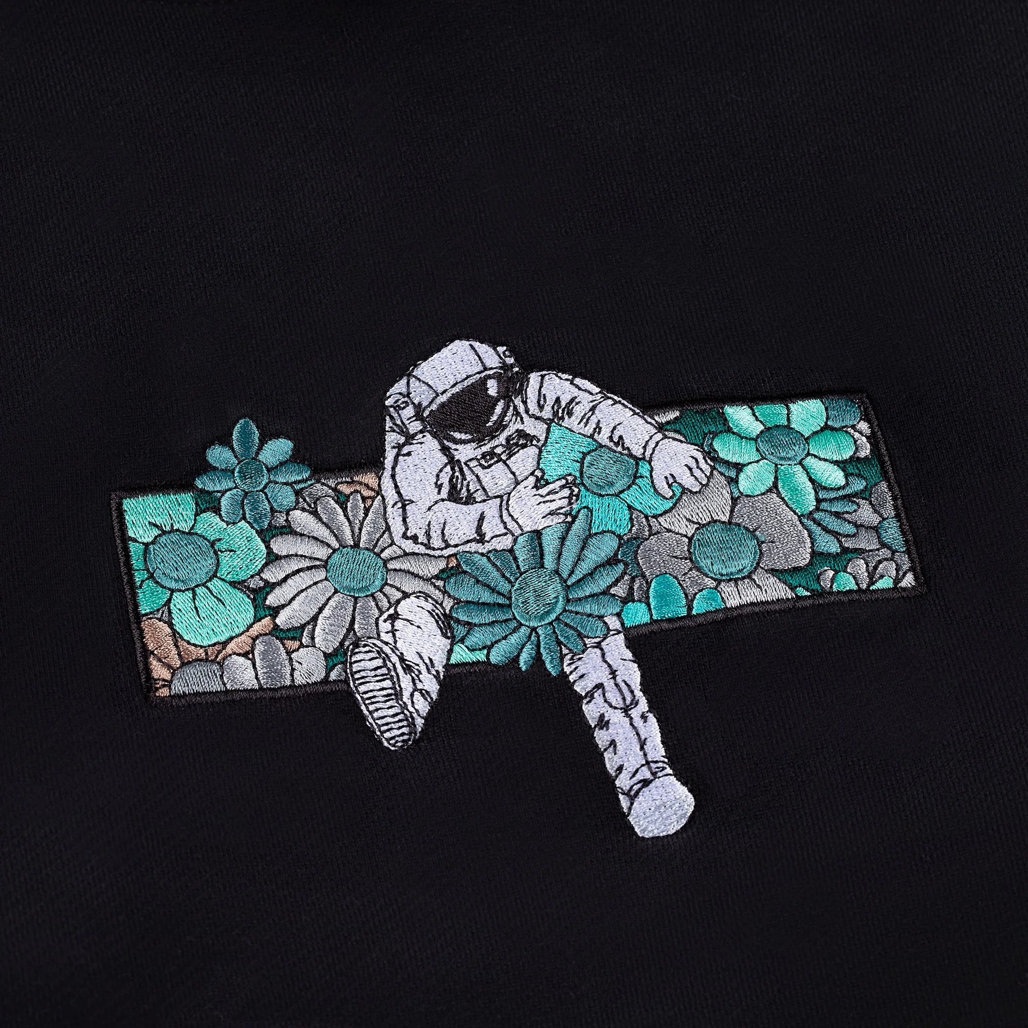"flowers" Hoodie black - Image 2