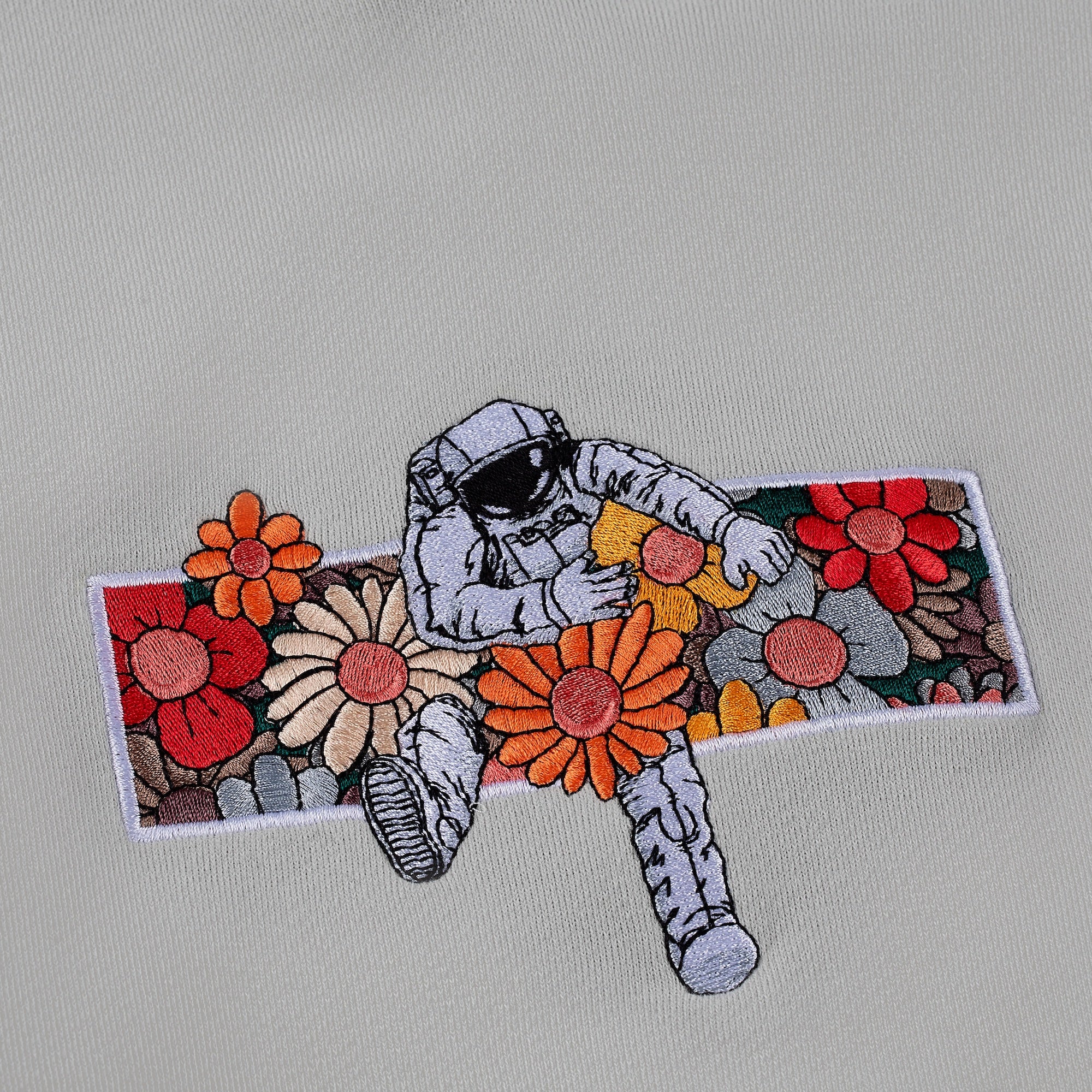 "flowers" Hoodie grey - Image 4