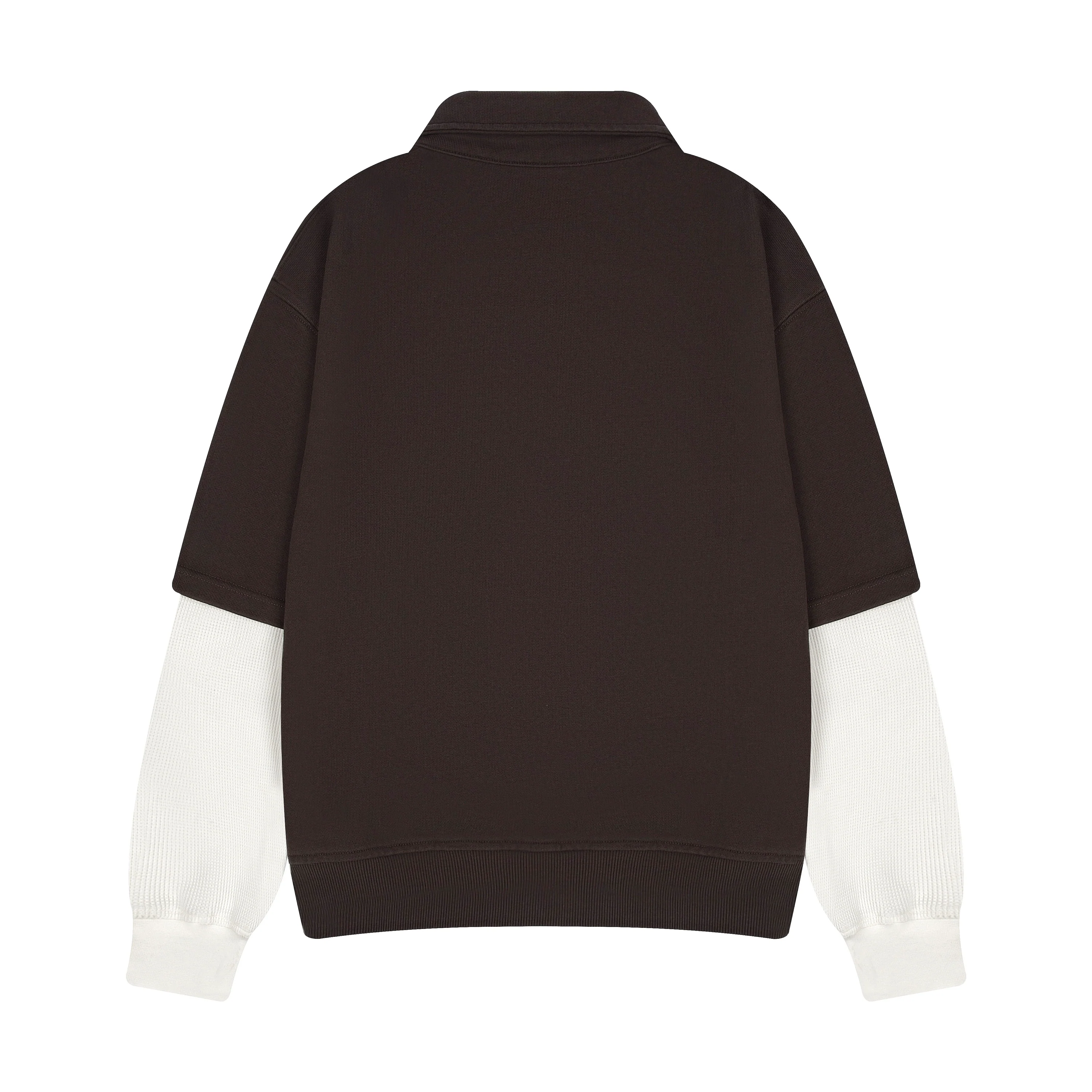 "gallery" layered Polo Sweatshirt dark brown - Image 2
