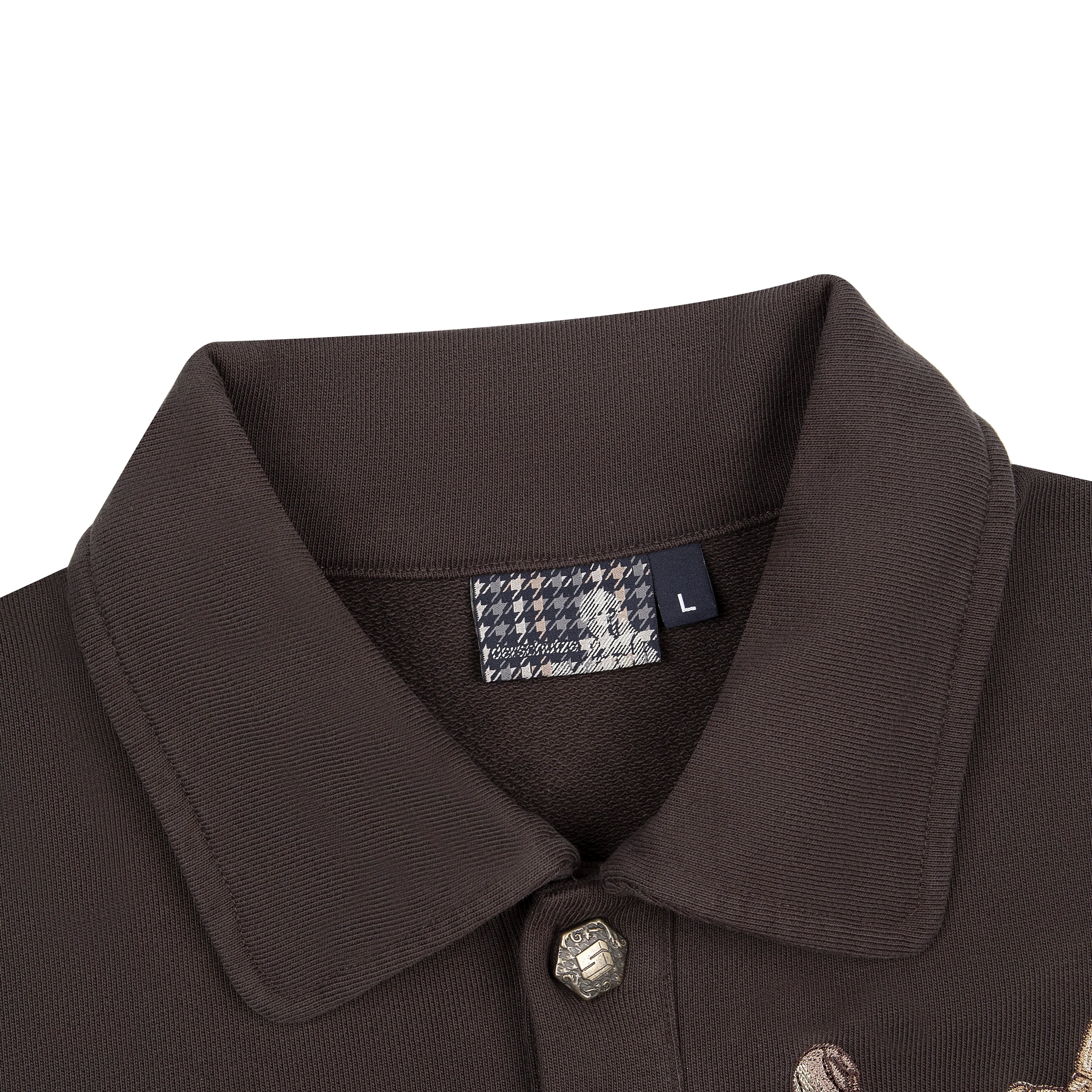 "gallery" layered Polo Sweatshirt dark brown - Image 3