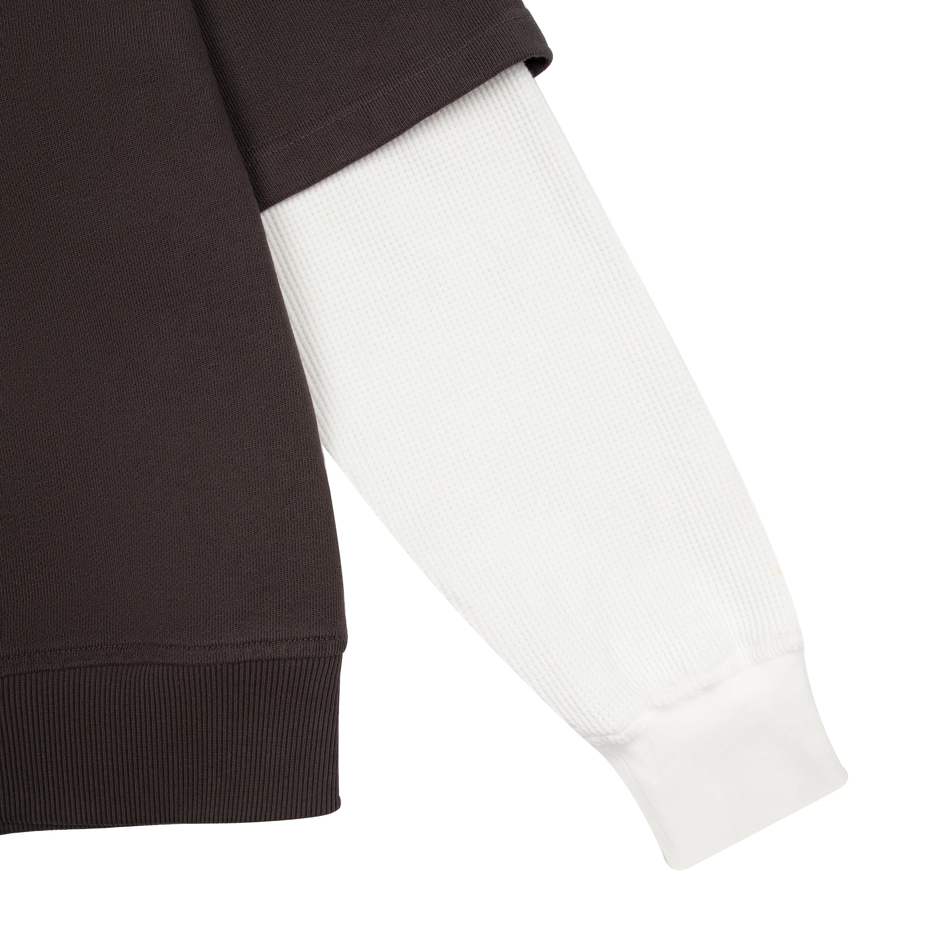 "gallery" layered Polo Sweatshirt dark brown - Image 5