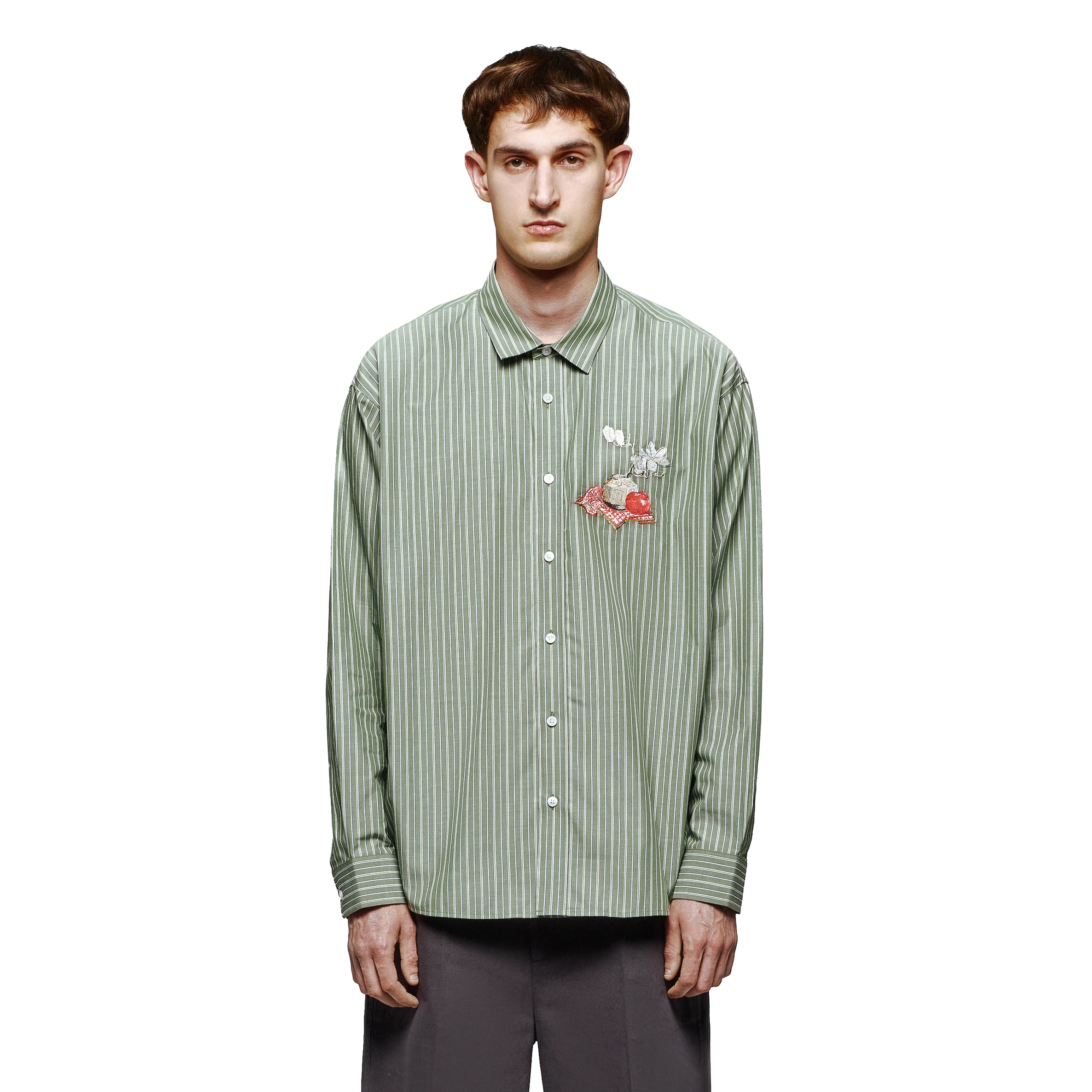 "garden of eden" green-white striped Shirt - Image 7