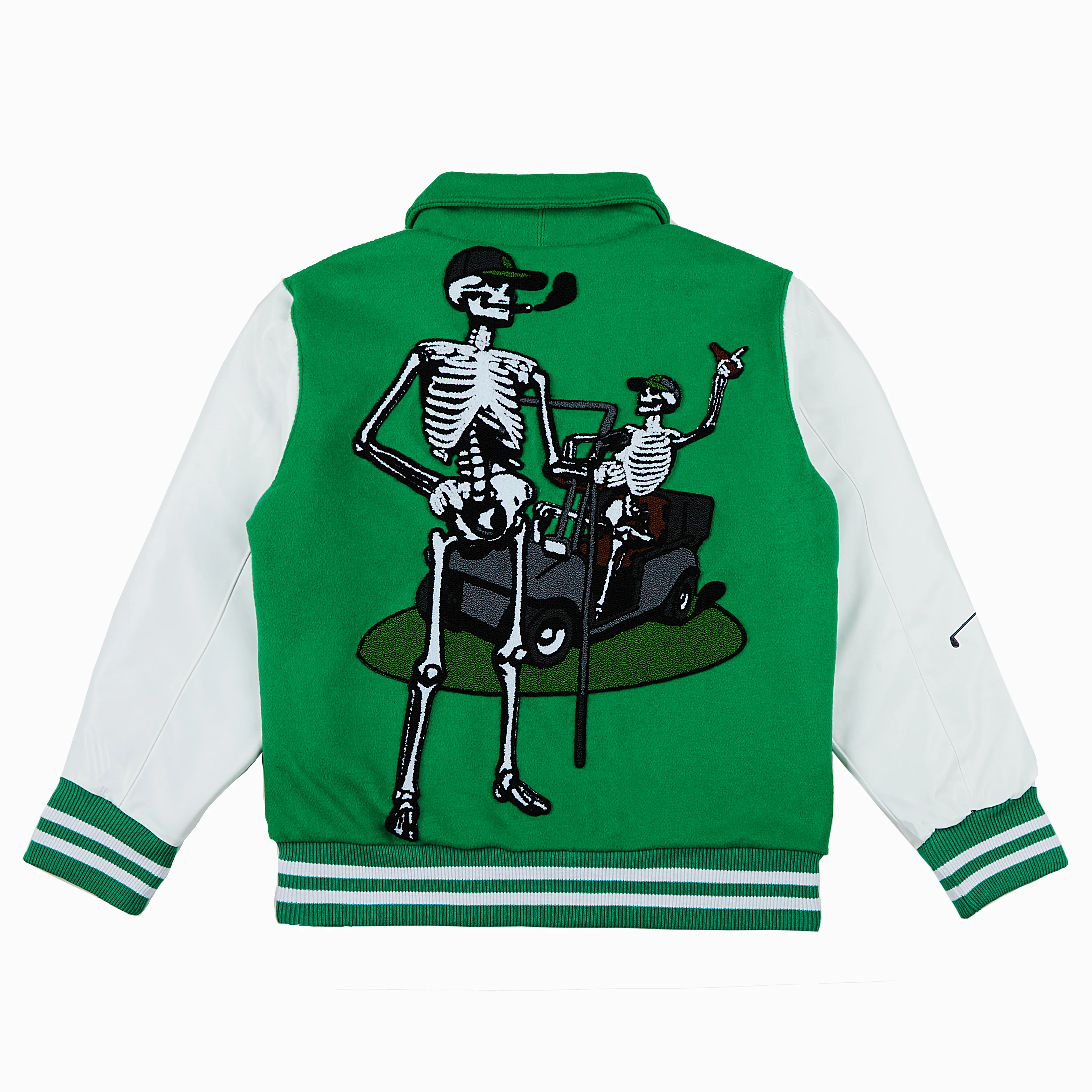"golf and skulls" Varsity Jacket - Image 2