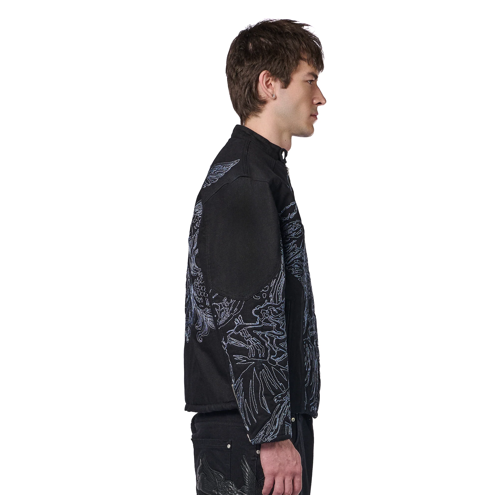 "hellboy" denim Biker jacket black - Image 11