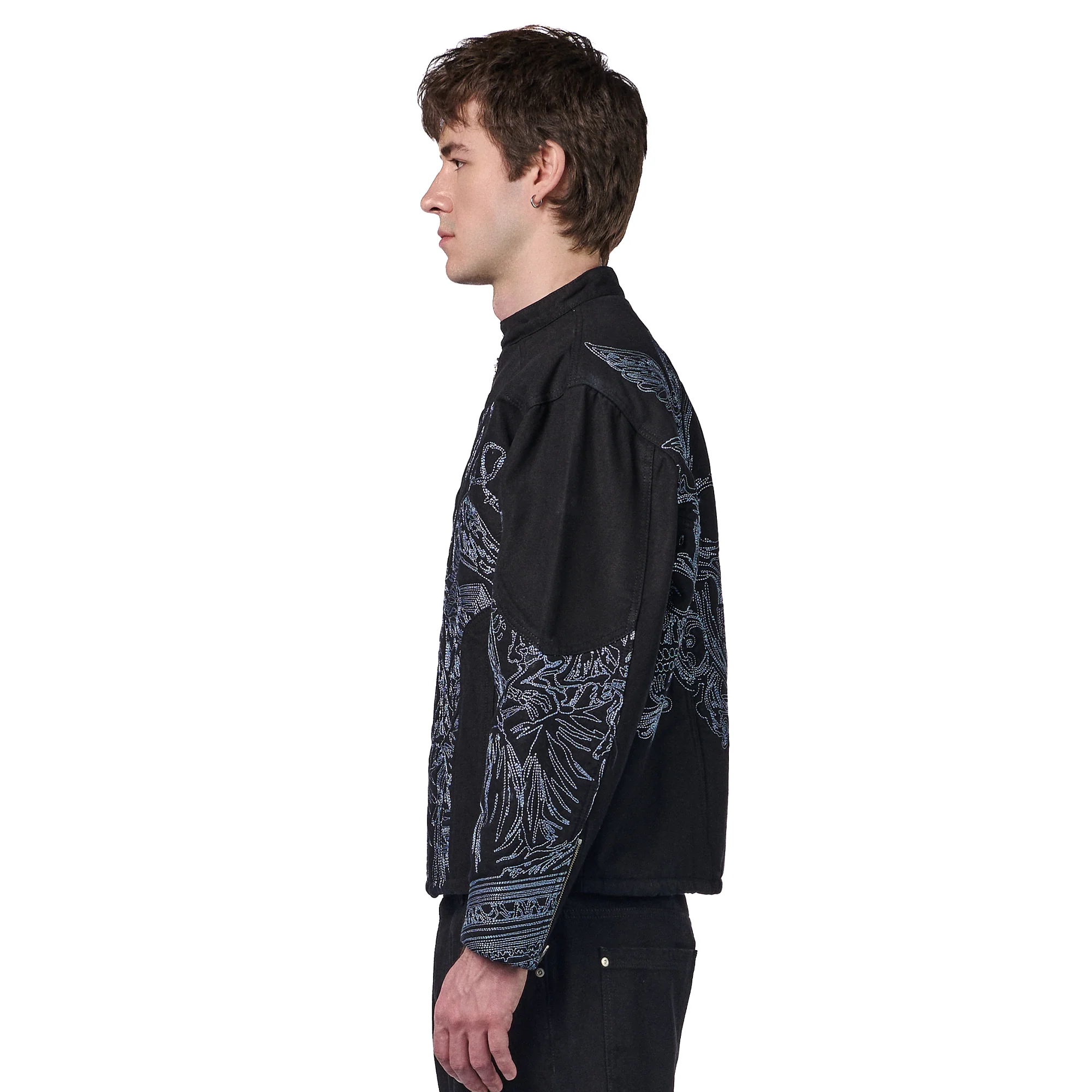 "hellboy" denim Biker jacket black - Image 9