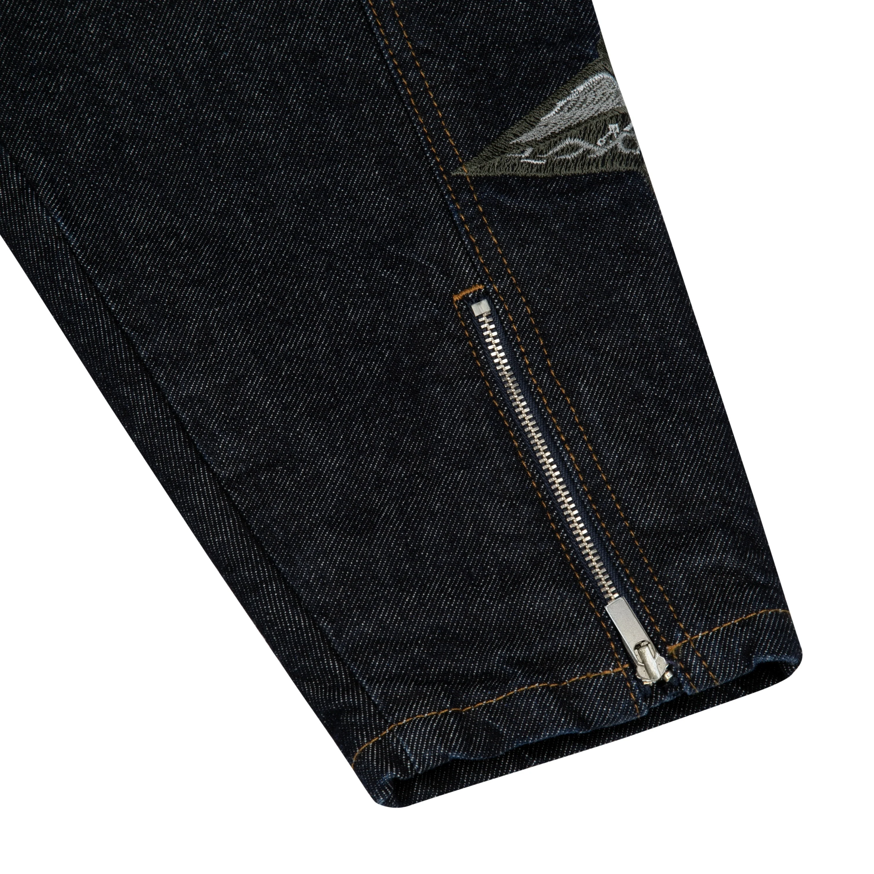 "hellboy" indigo raw denim Biker jacket - Image 6
