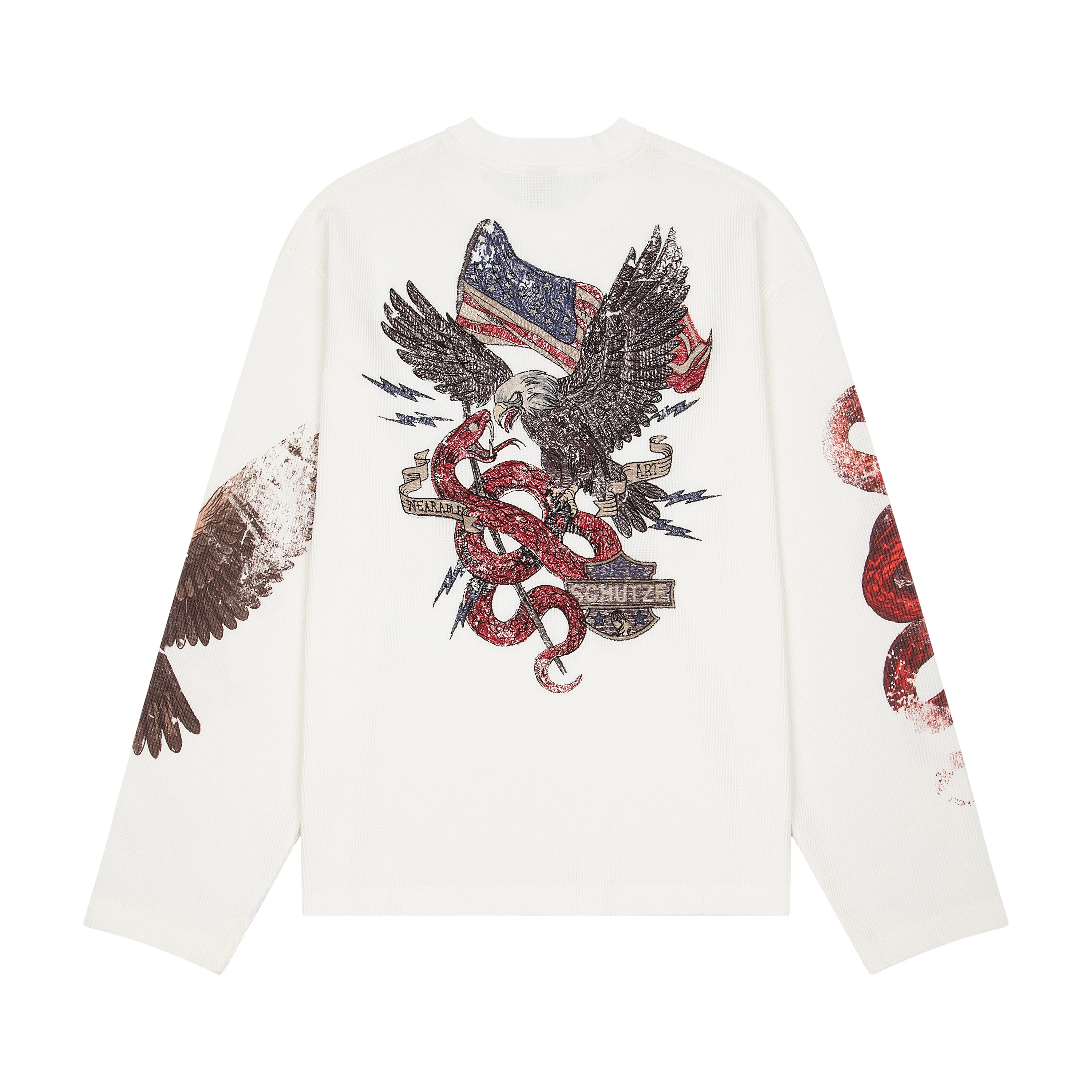 "hellboy" waffle Longsleeve off white