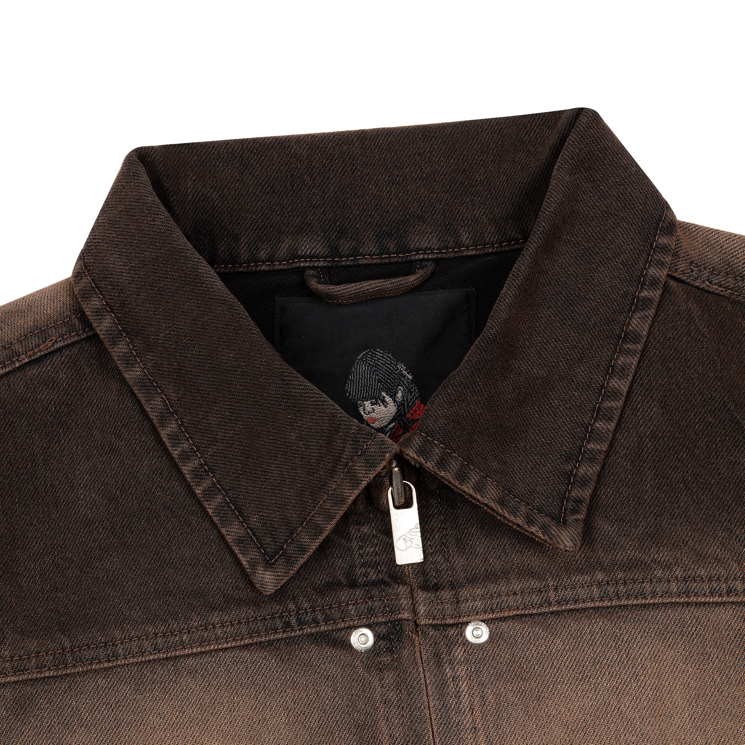 "jazz v2" denim Jacket brown - Image 3