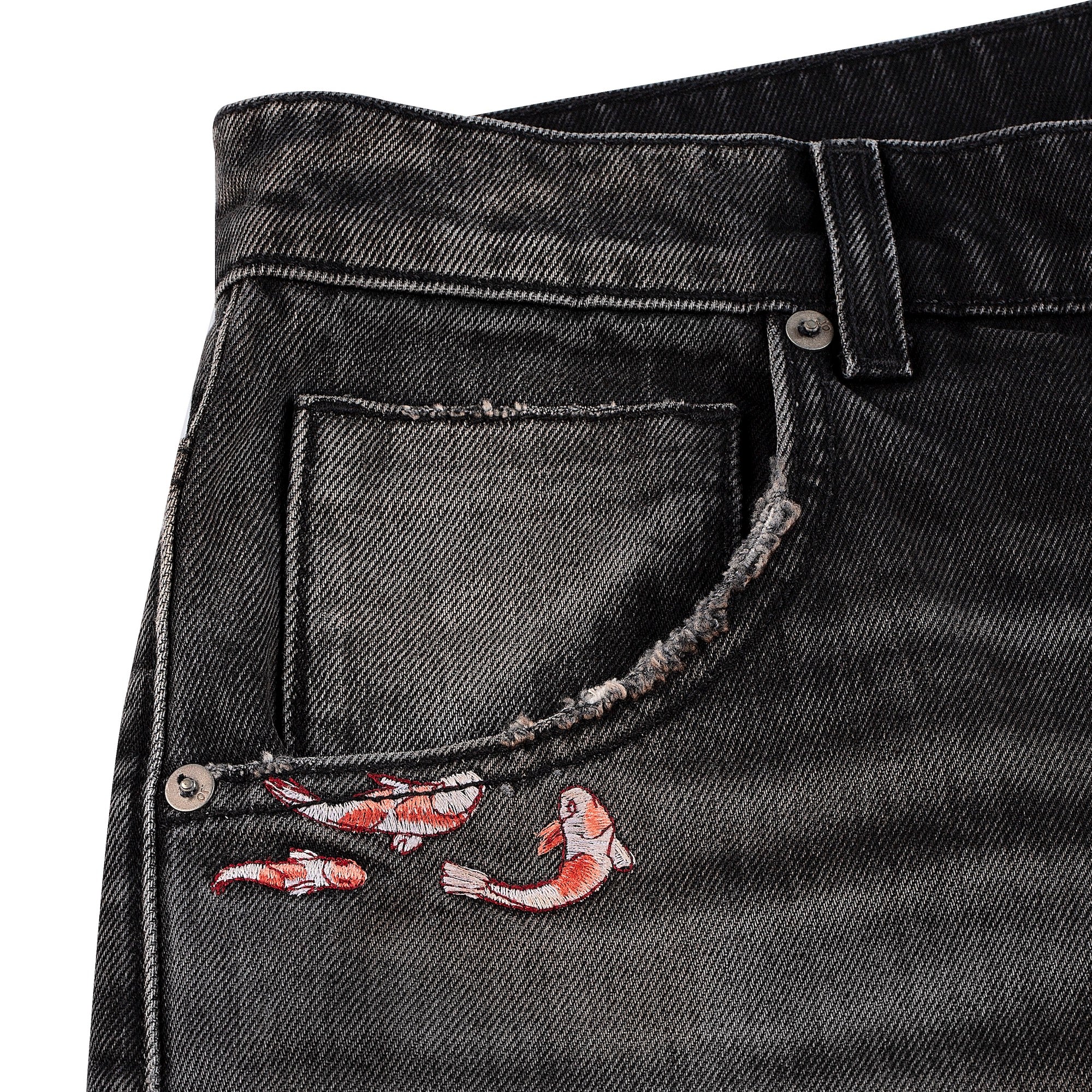 "koi fish" denim black - Image 3