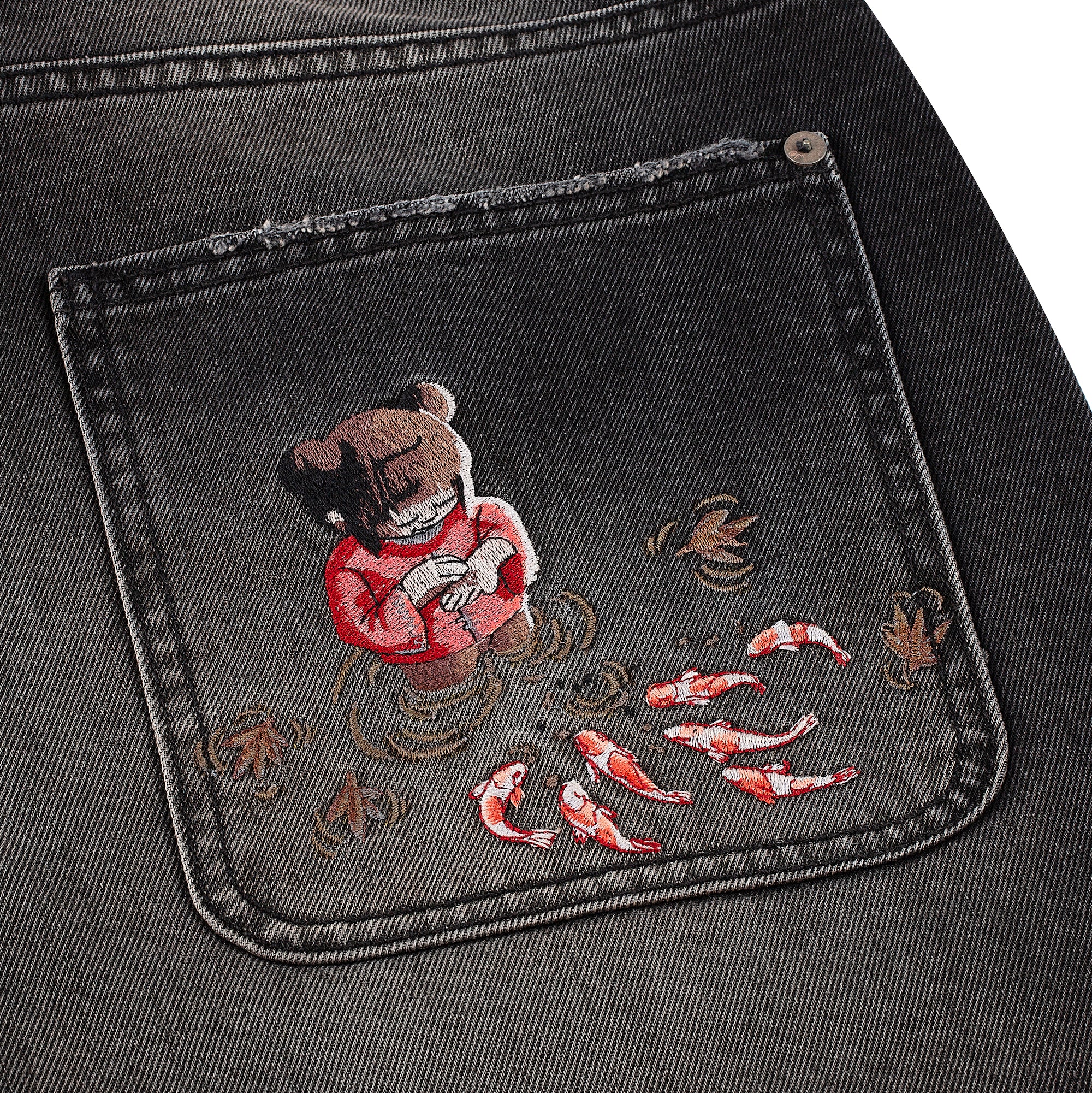 "koi fish" denim black - Image 4