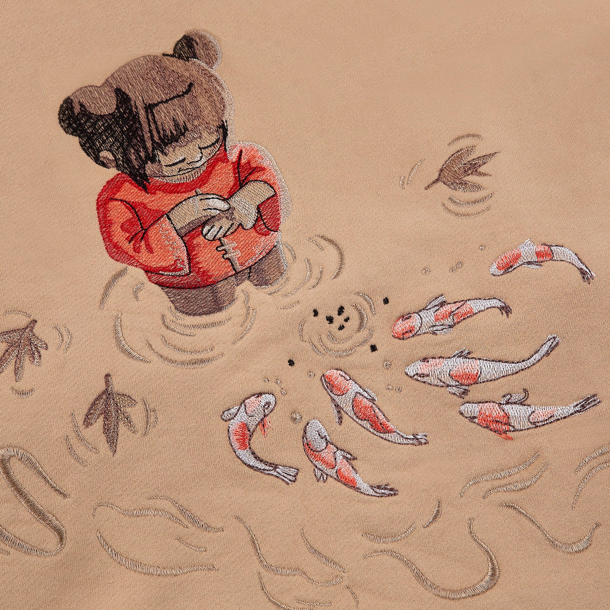 "koi fish" Hoodie beige - Image 5