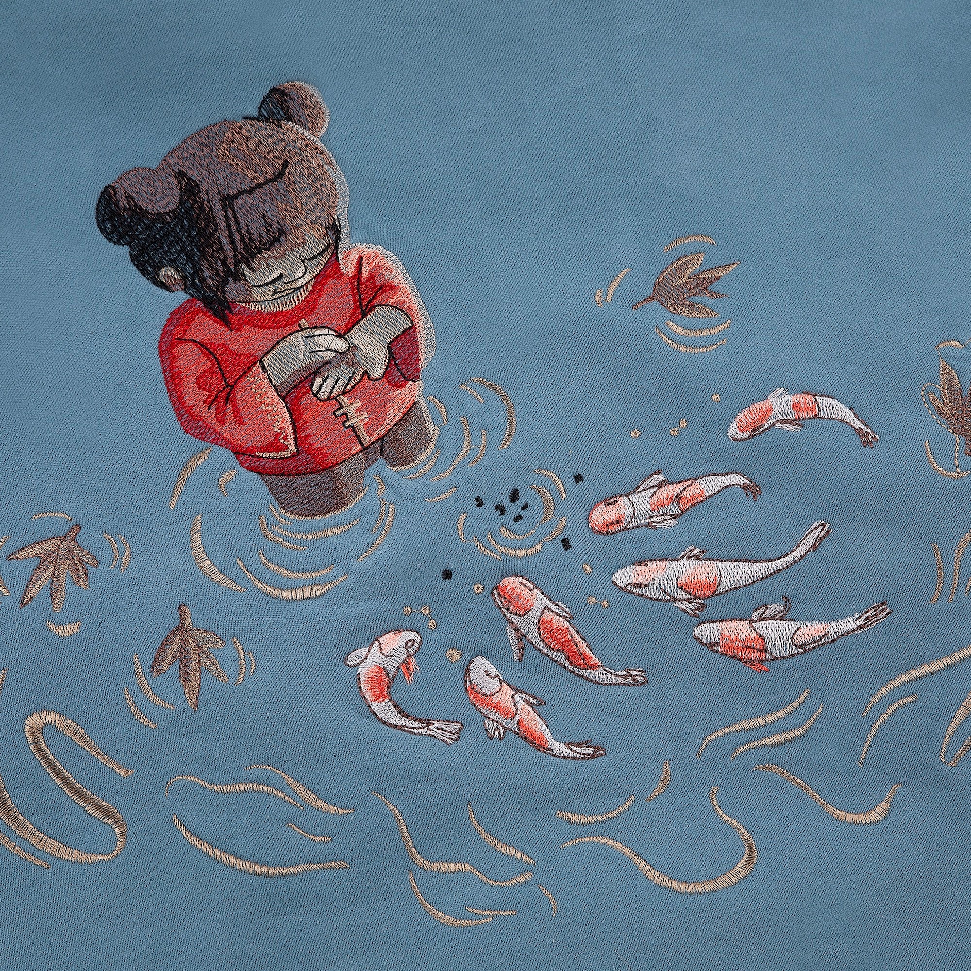 "koi fish" Hoodie blue - Image 5