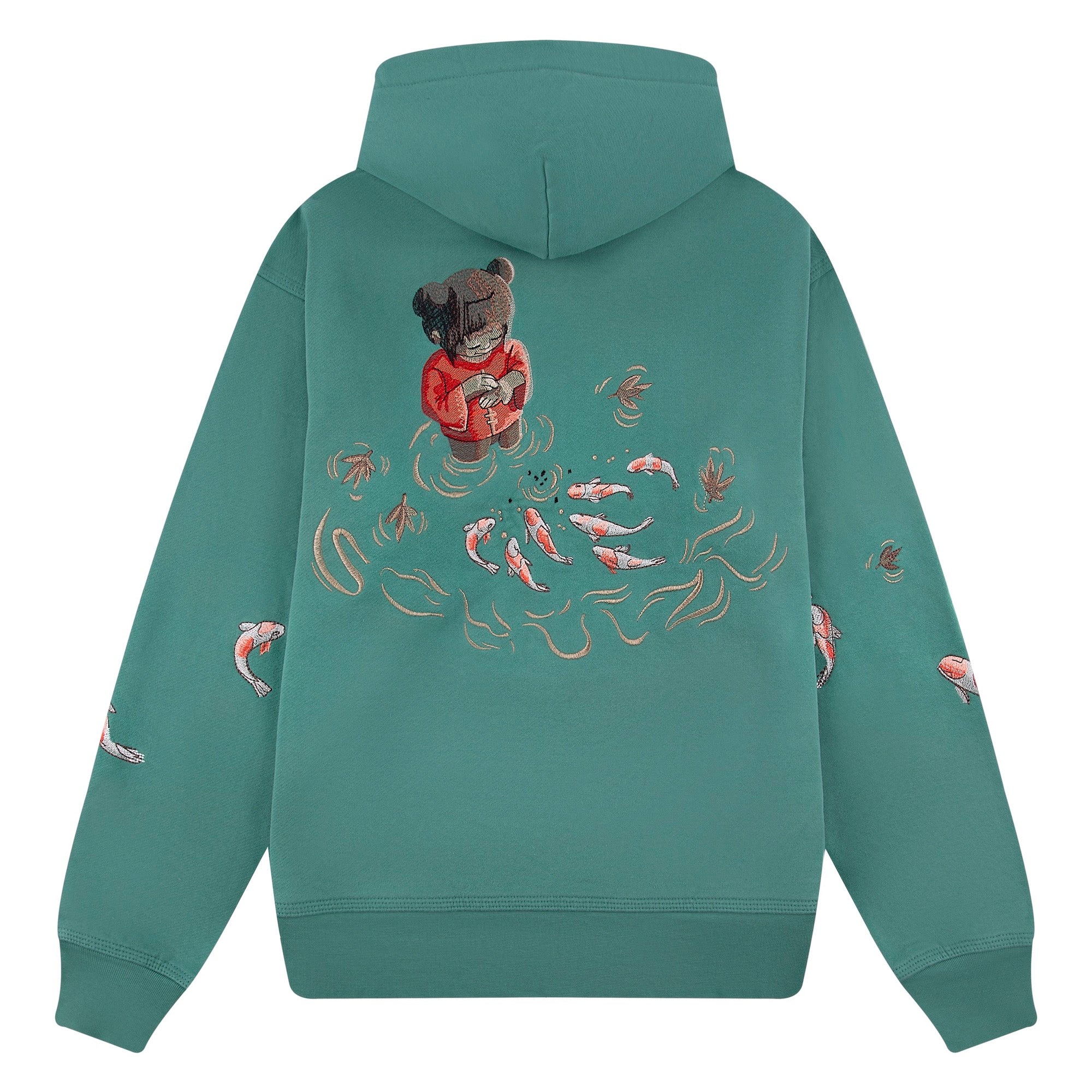 "koi fish" Hoodie green
