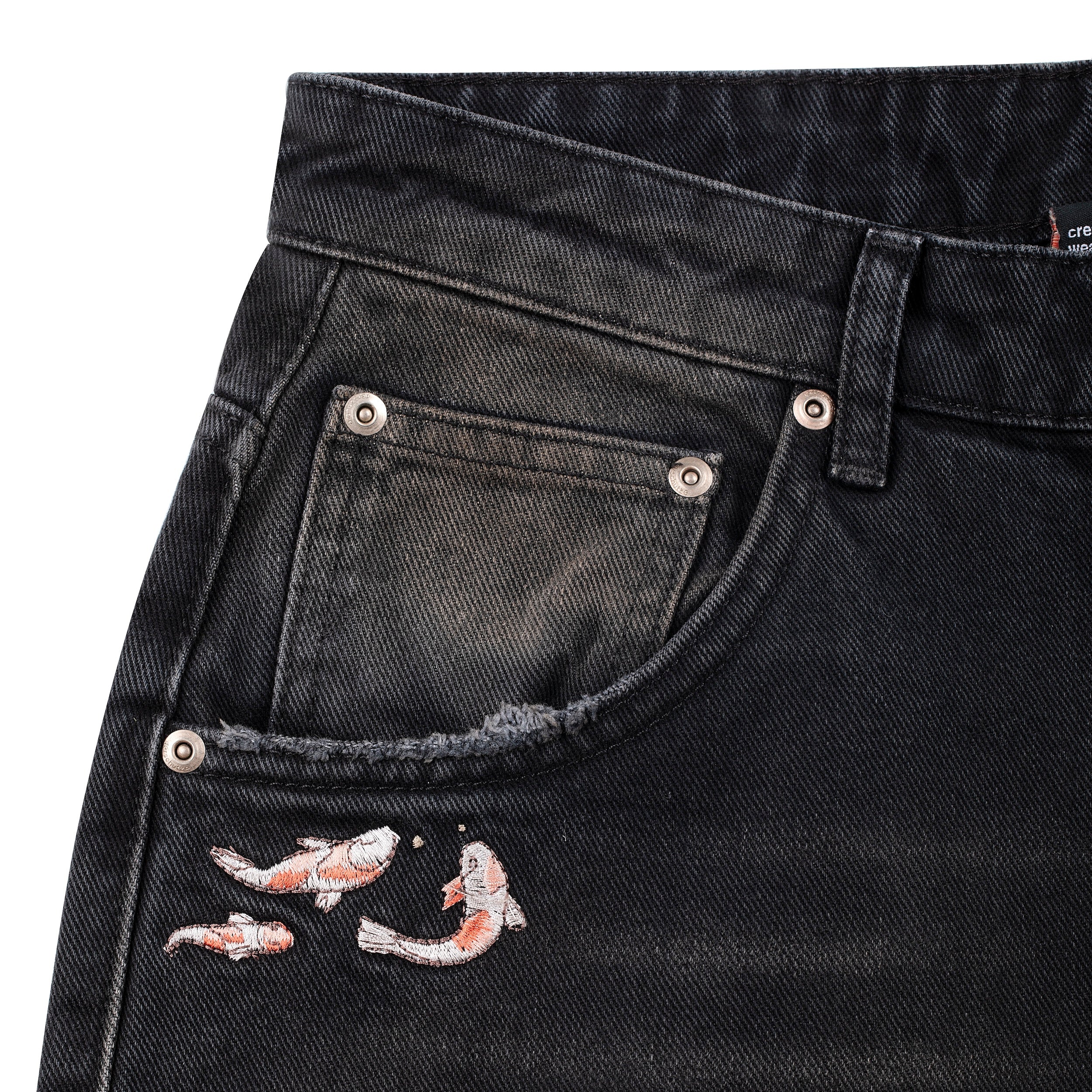 "koi fish v2" denim black - Image 3