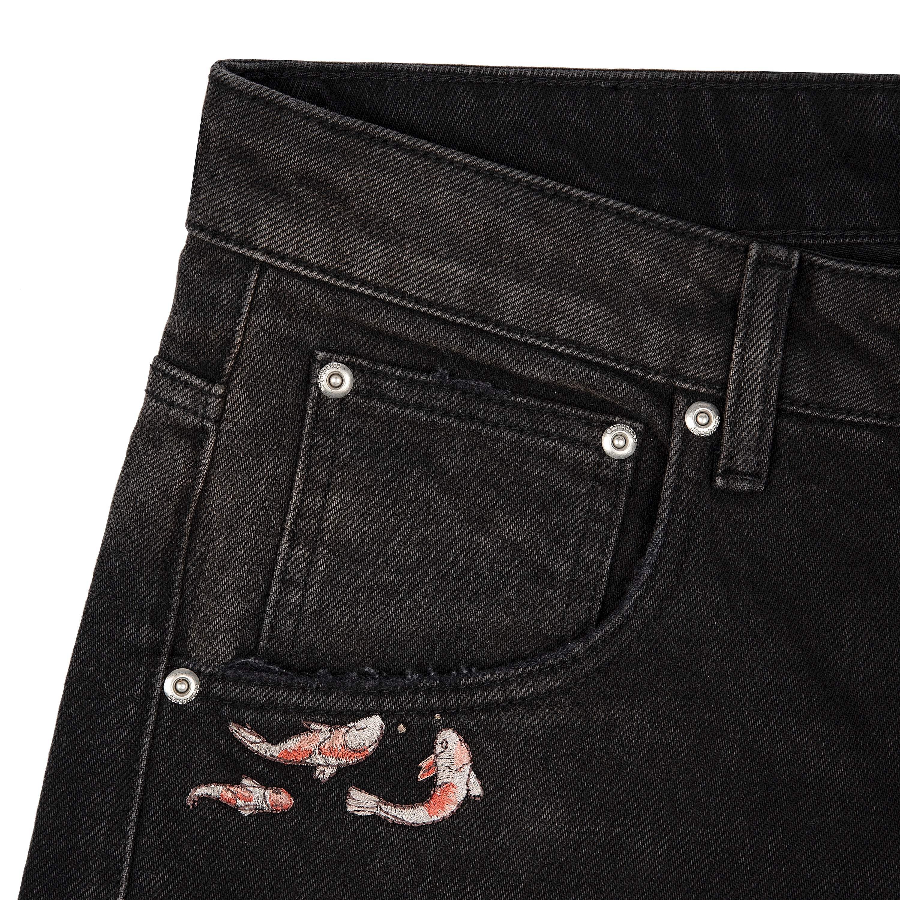 "koi fish v2" Jorts black - Image 3