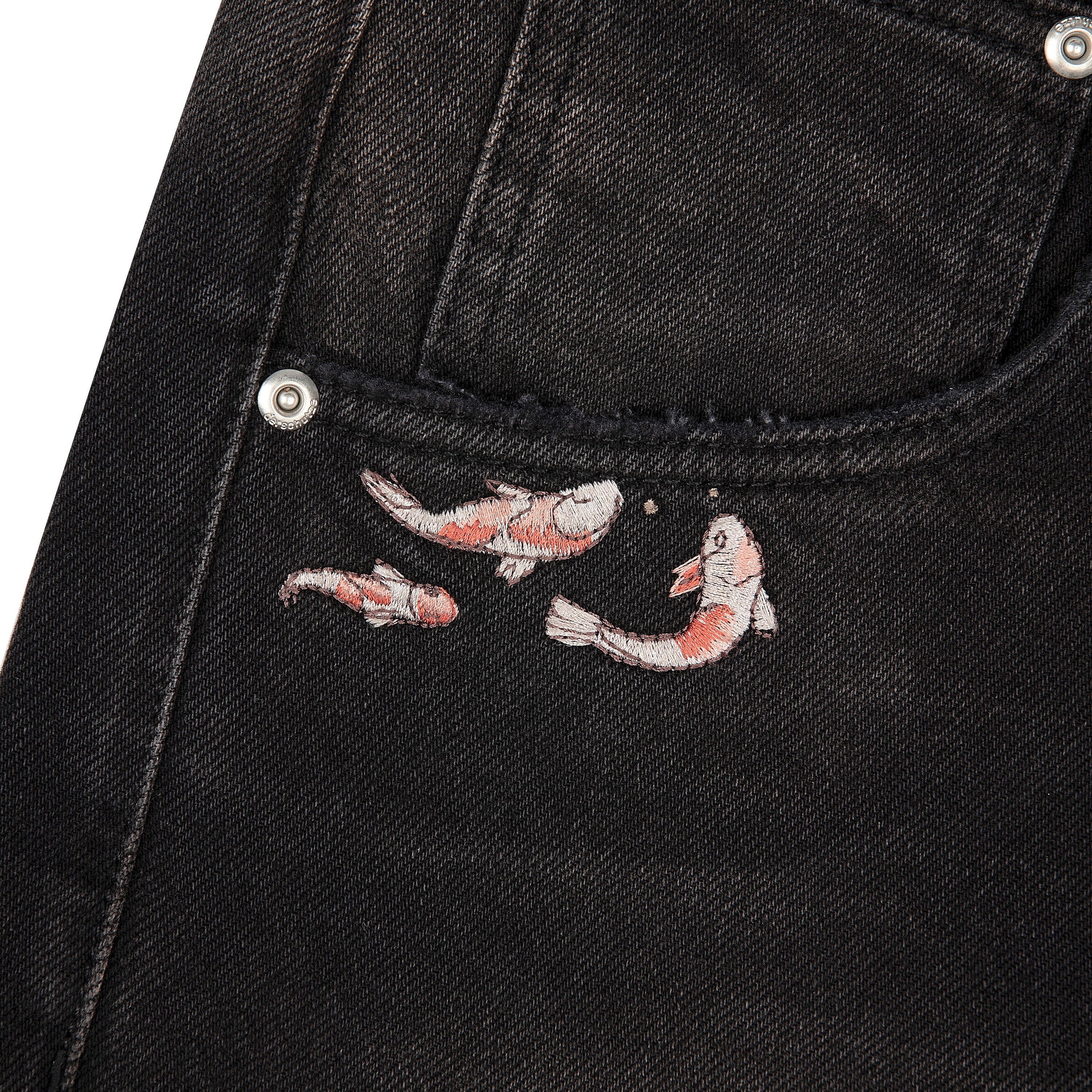 "koi fish v2" Jorts black - Image 4