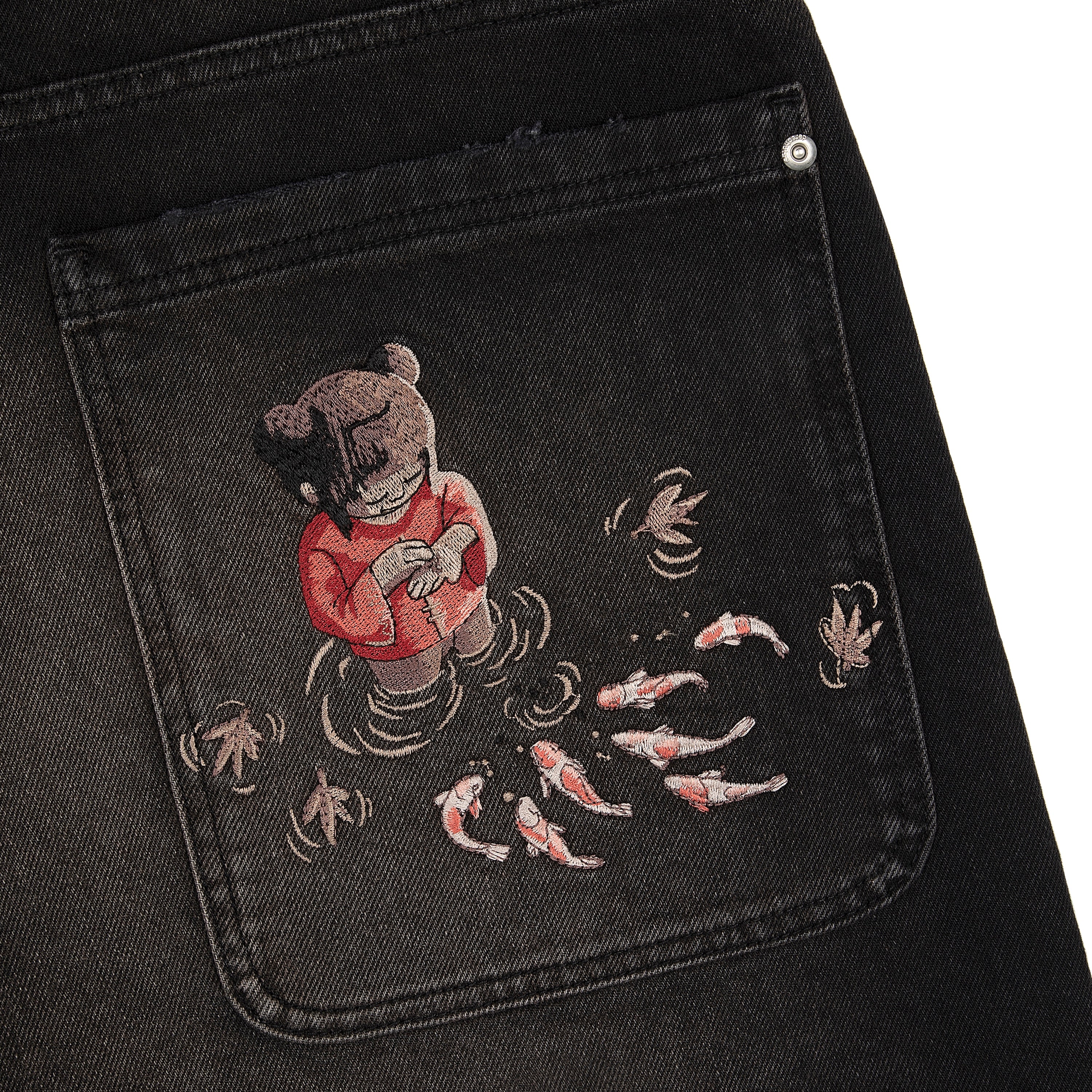 "koi fish v2" Jorts black - Image 6