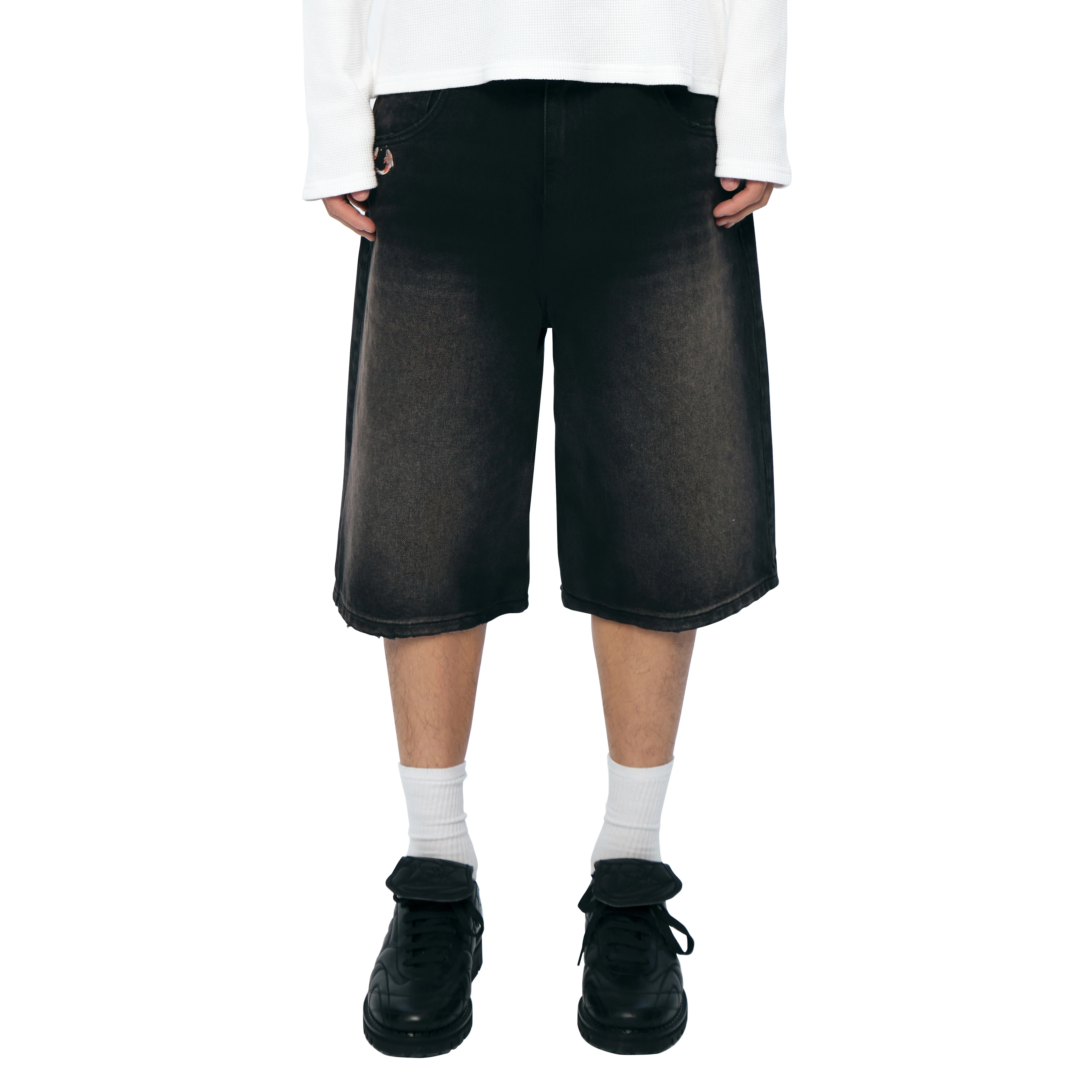 "koi fish v2" Jorts black - Image 8
