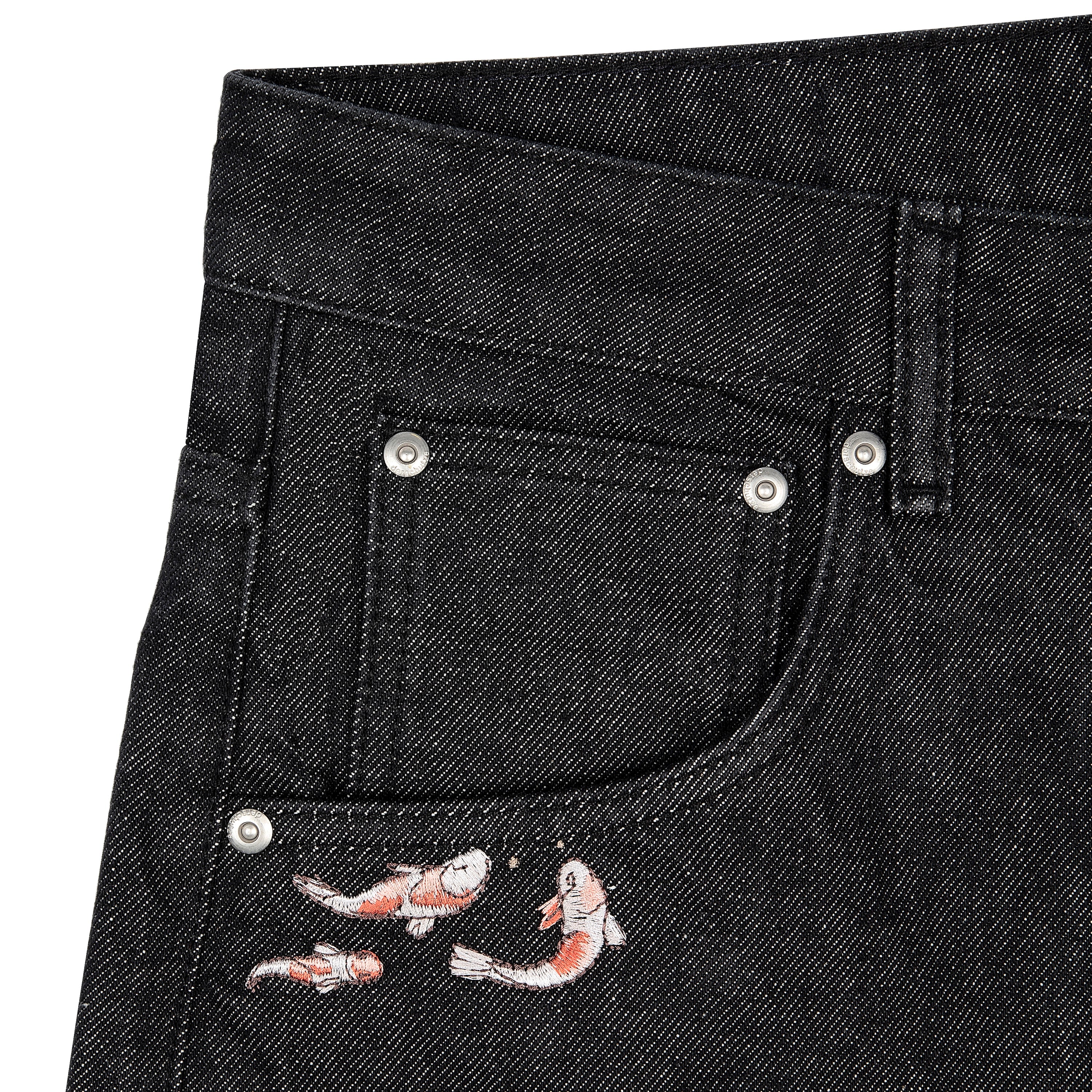 "koi fish v2" Jorts raw black - Image 3
