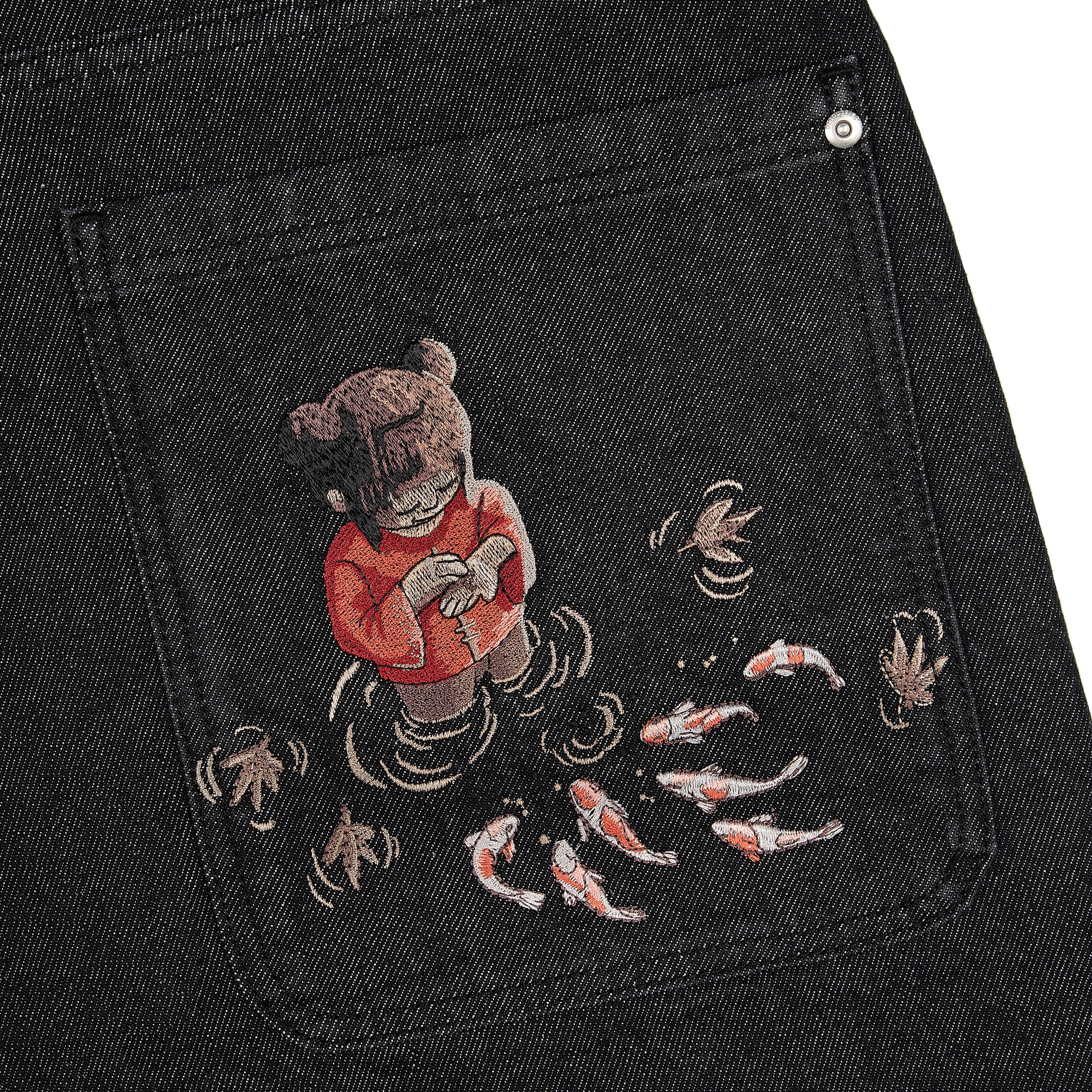 "koi fish v2" Jorts raw black - Image 6