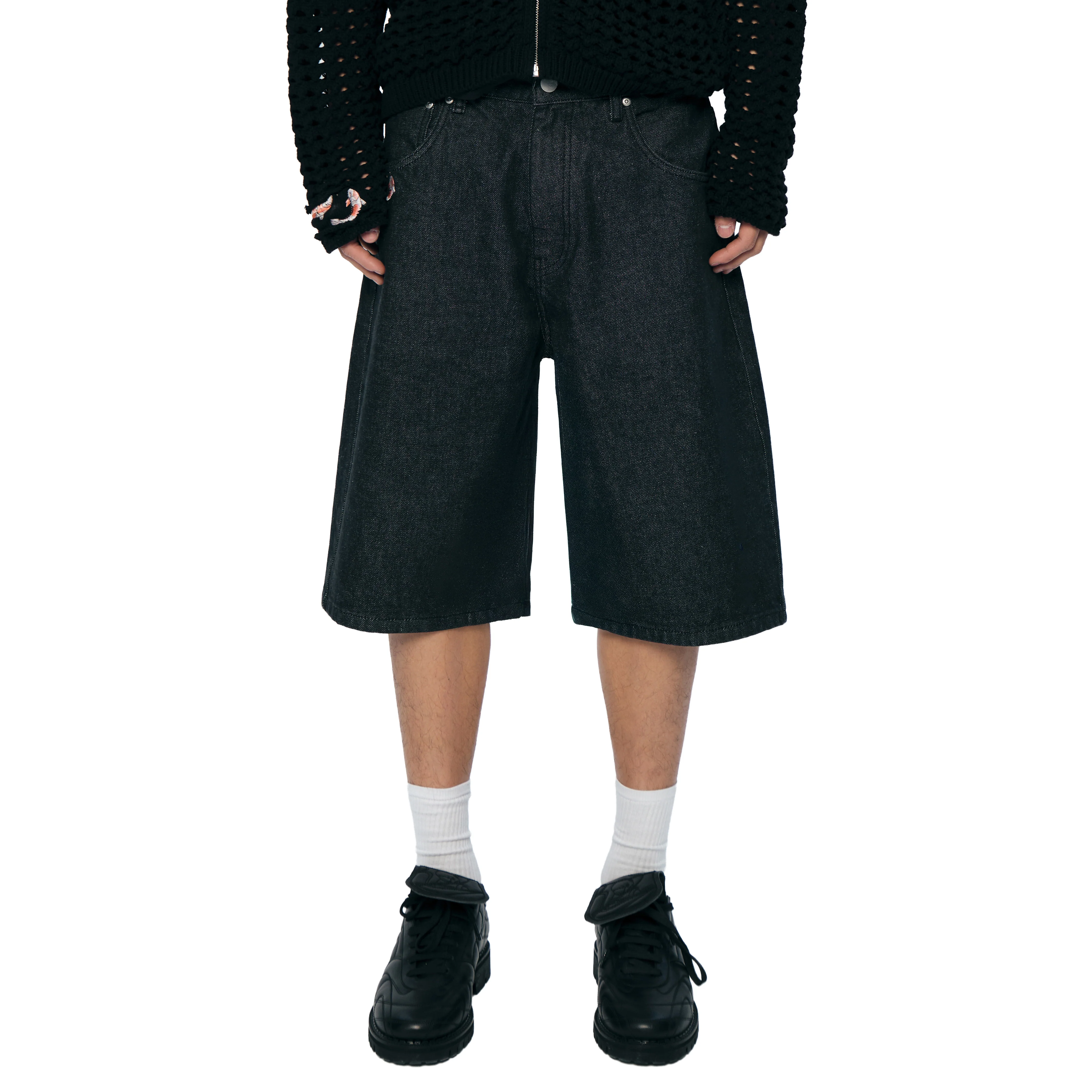 "koi fish v2" Jorts raw black - Image 8