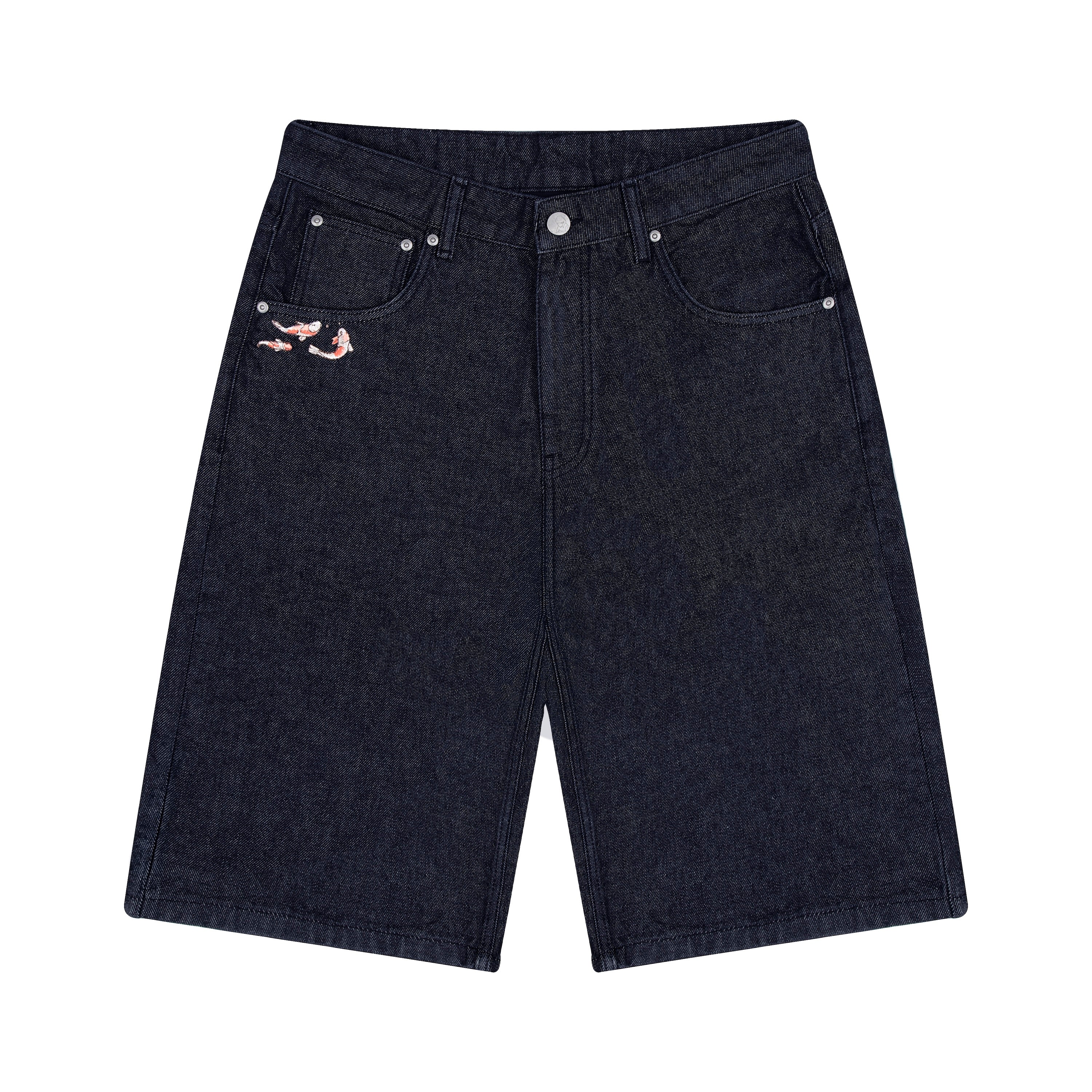 "koi fish v2" Jorts raw indigo - Image 2