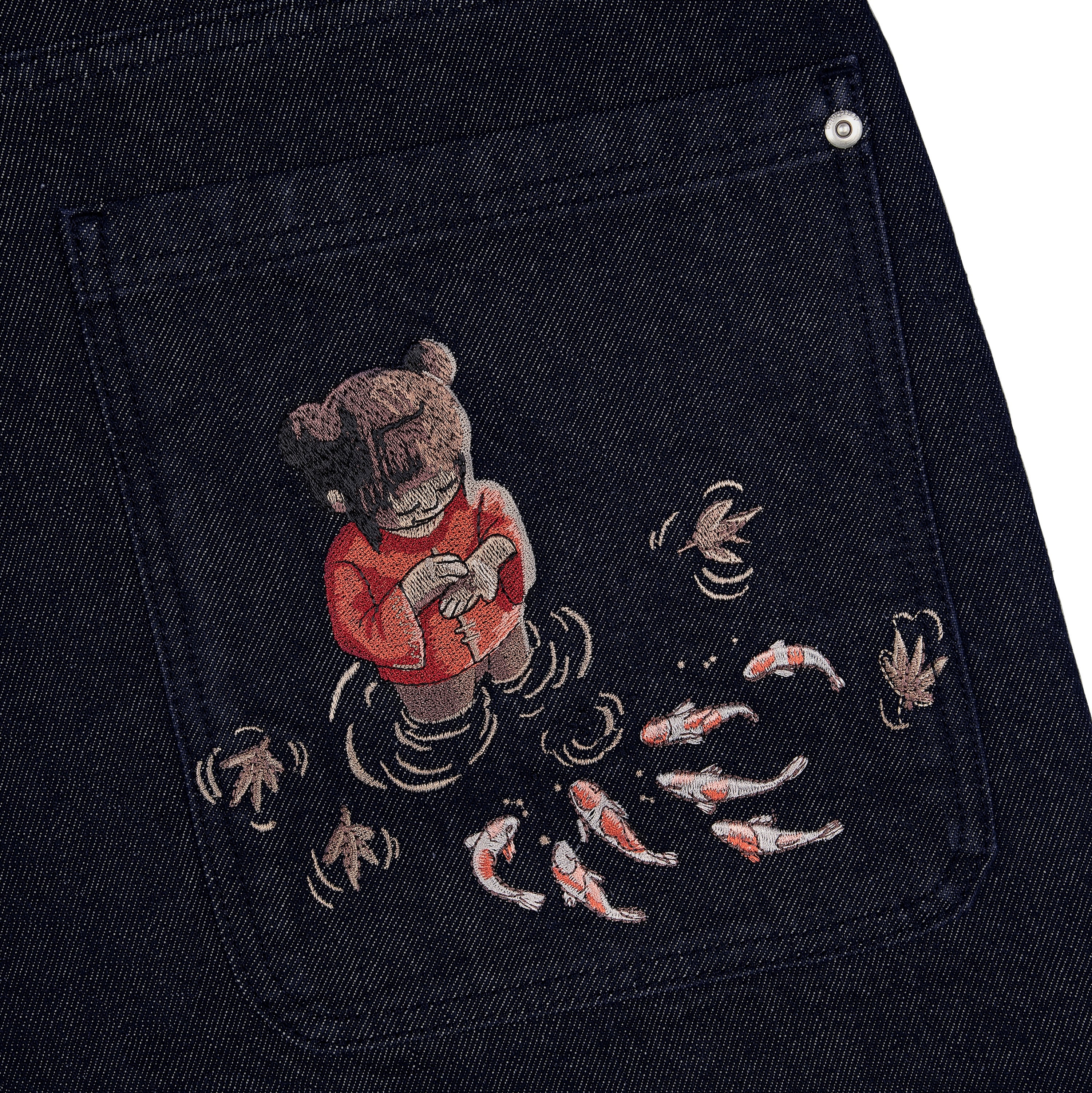 "koi fish v2" Jorts raw indigo - Image 6