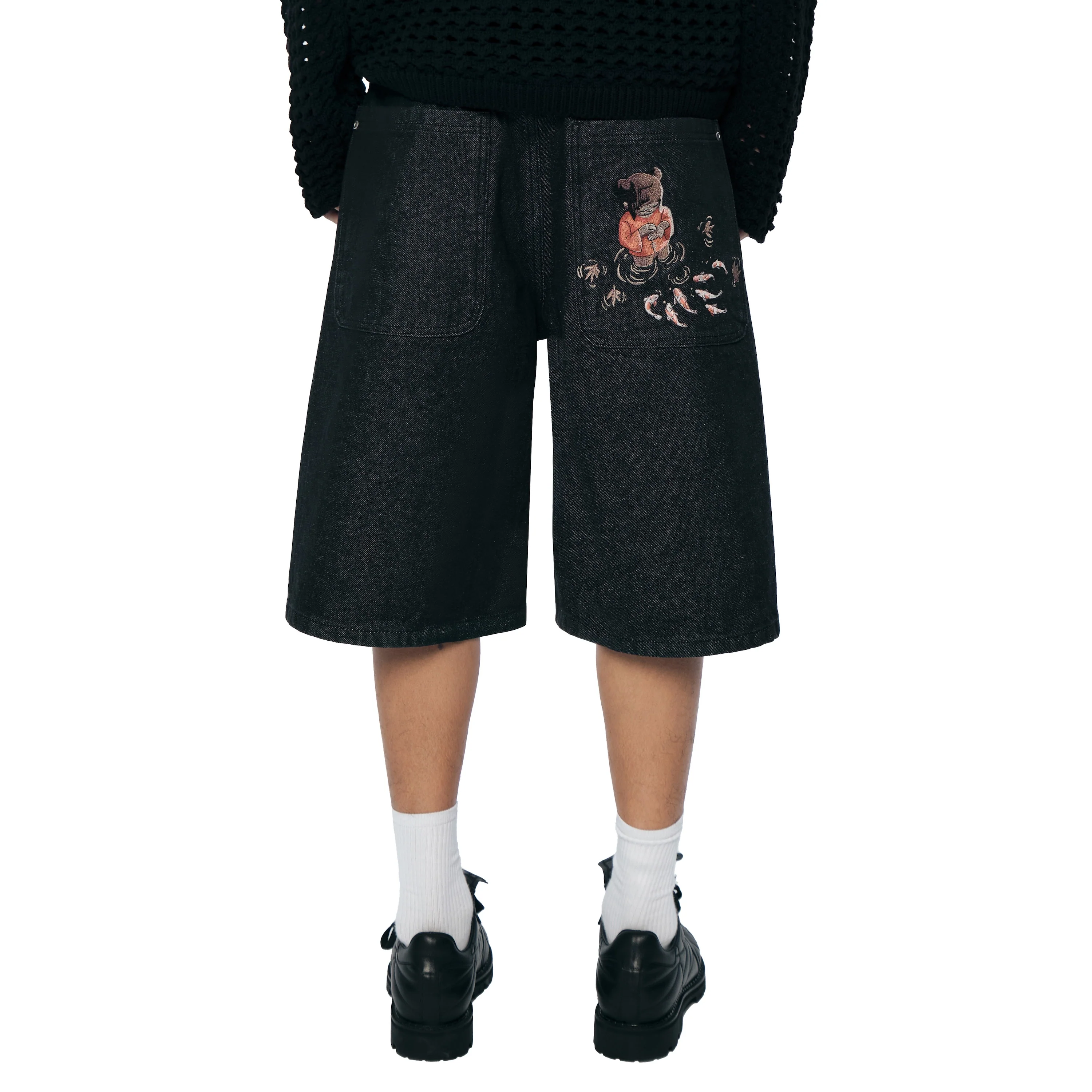 "koi fish v2" Jorts raw indigo - Image 9