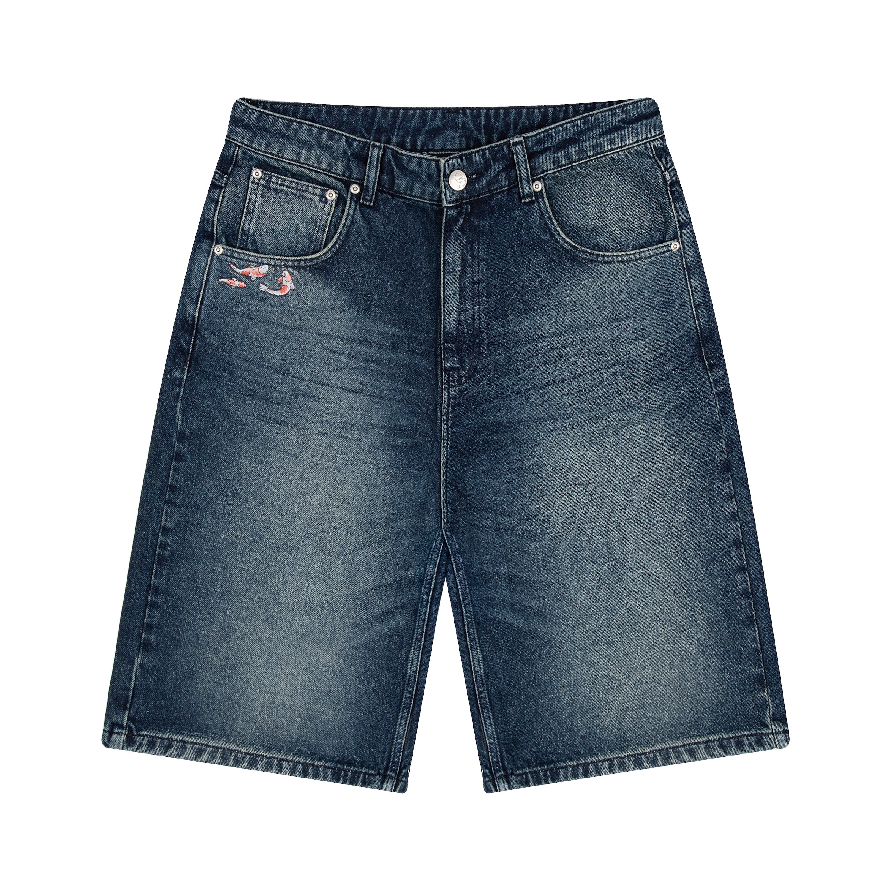 "koi fish v2" Jorts washed indigo - Image 2