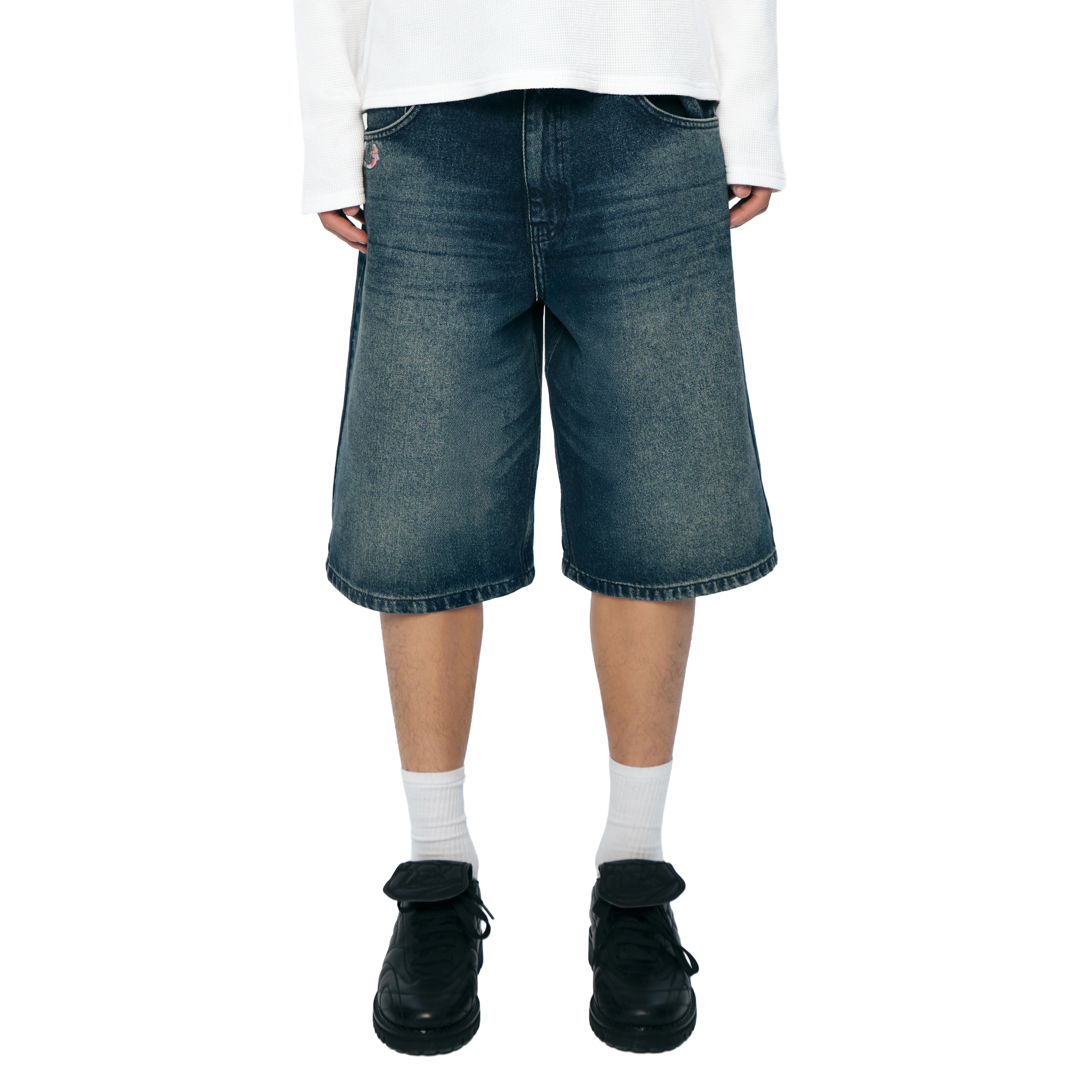 "koi fish v2" Jorts washed indigo - Image 8