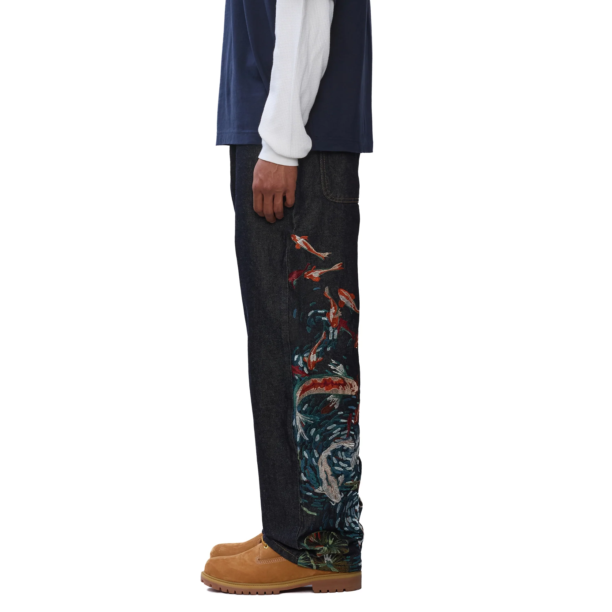 "koi pond" indigo raw Denim - Image 13