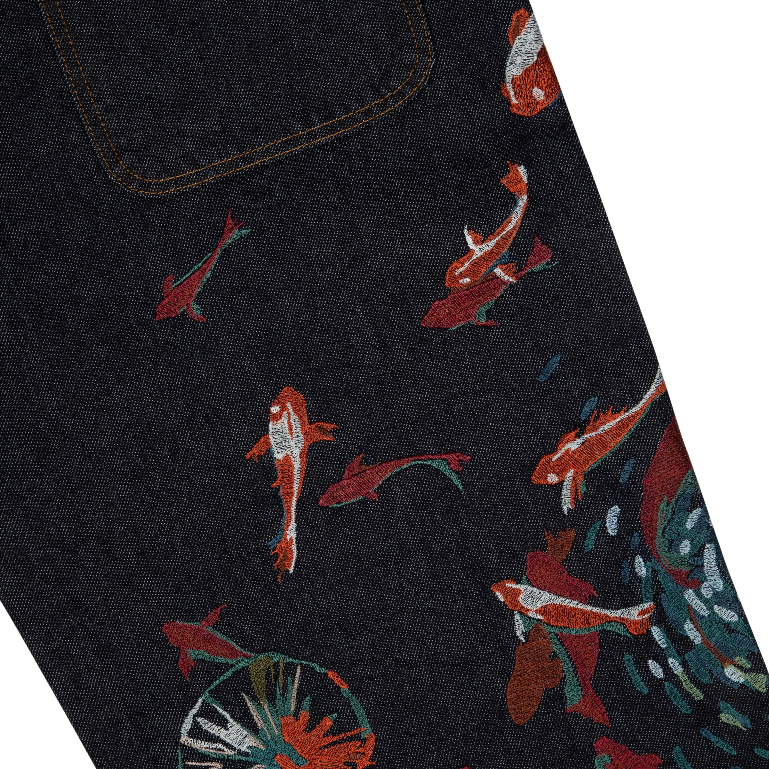 "koi pond" indigo raw Denim - Image 8