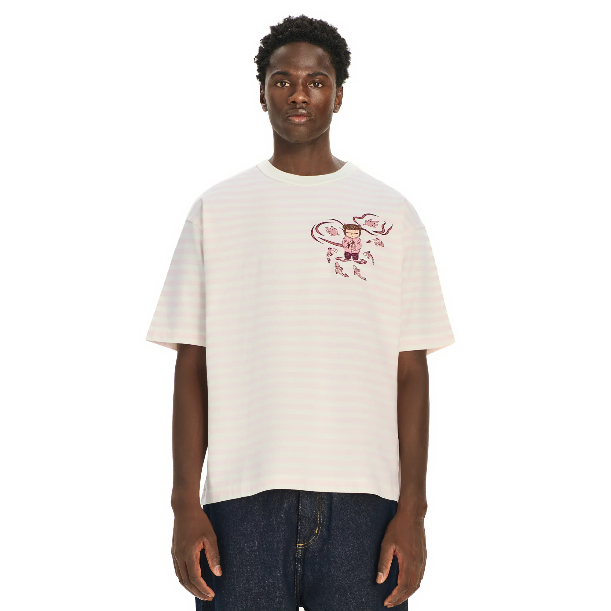 "koi" T Shirt pink striped - Image 5