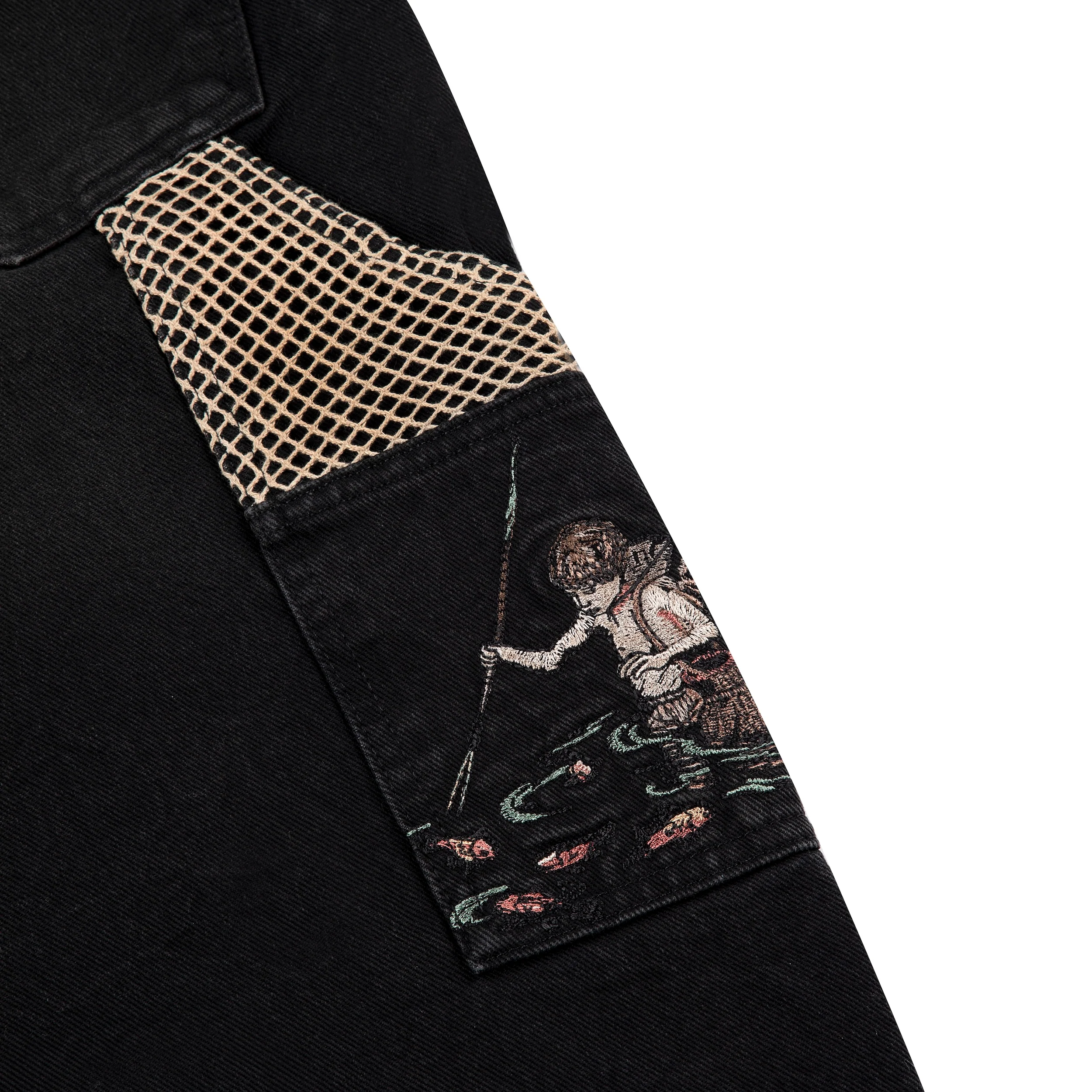 "lotus" Jorts black fishnet - Image 3