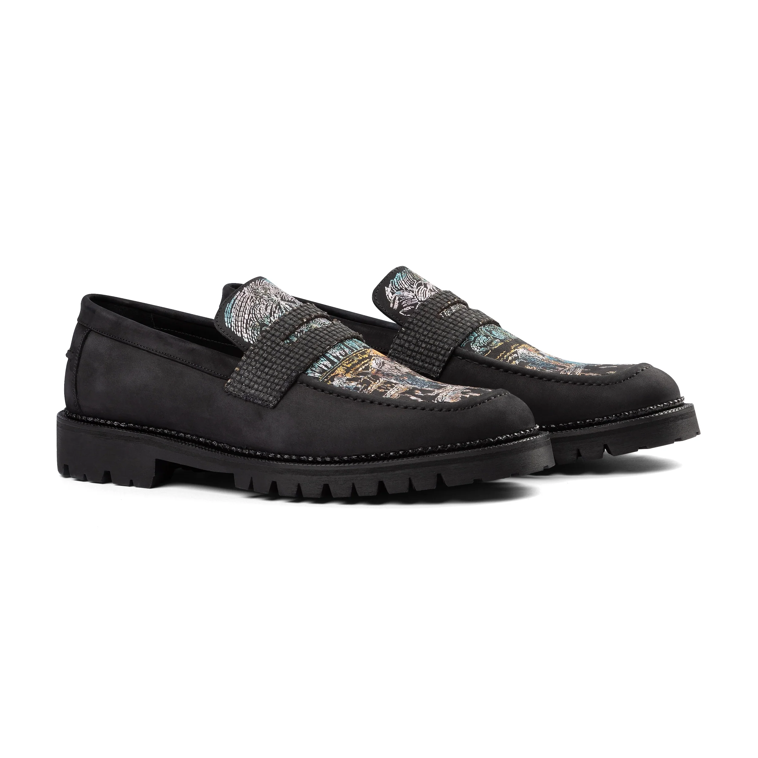 "lotus" loafer black