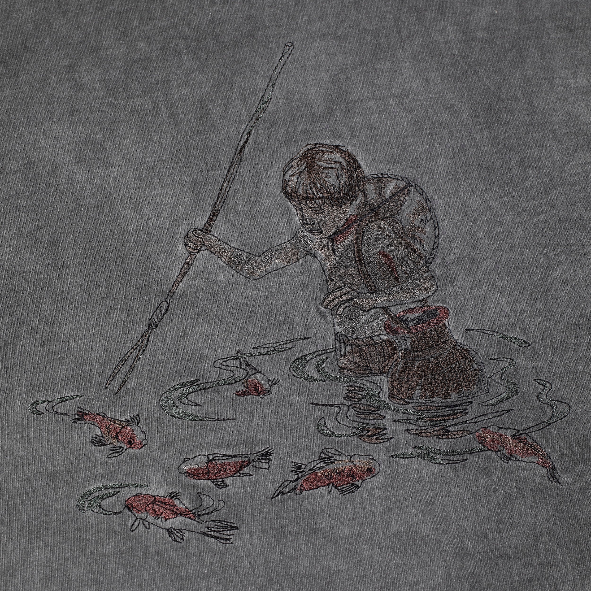 "lotus" T shirt oil washed anthracite - Image 3