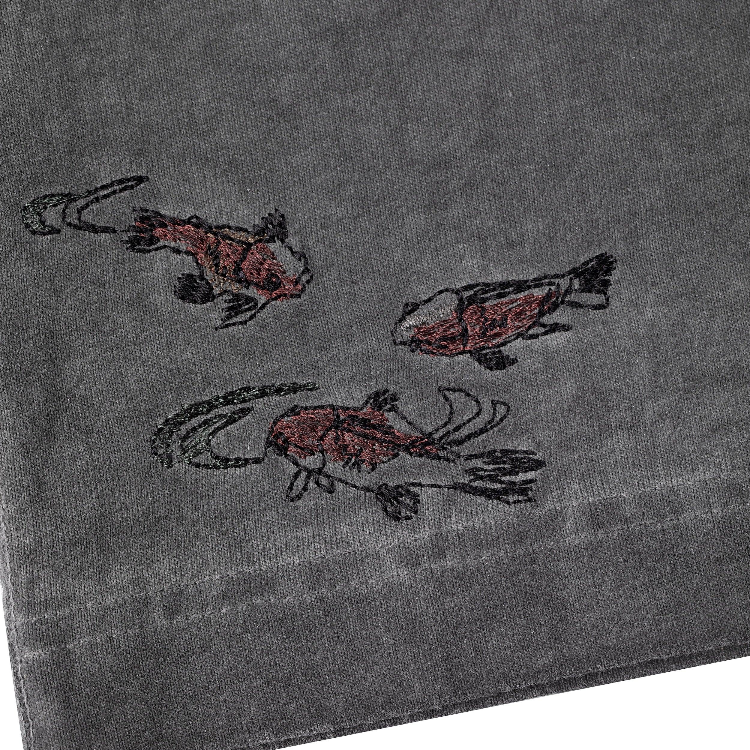"lotus" T shirt oil washed anthracite - Image 4