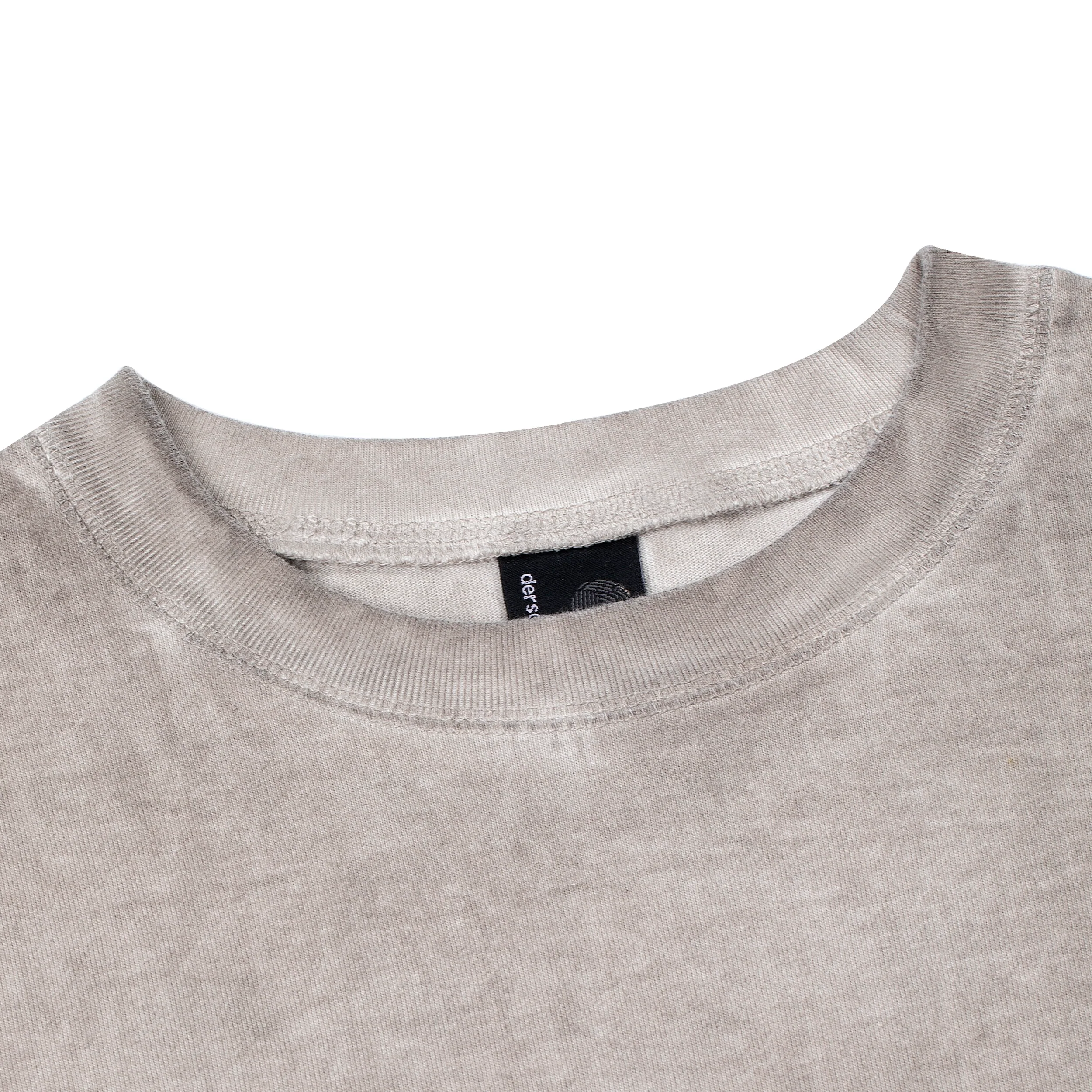 "lotus" T shirt oil washed light grey - Image 5