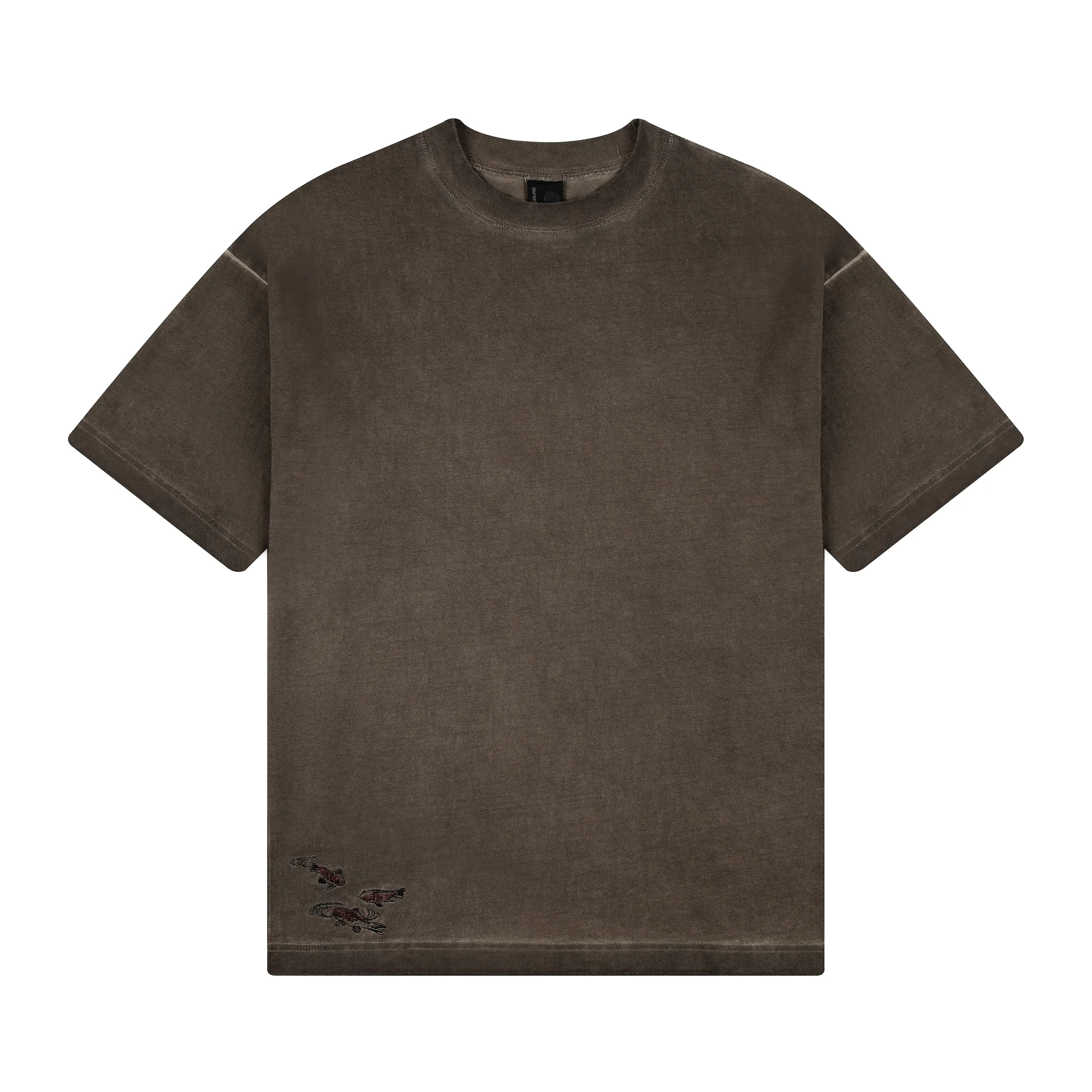 "lotus" T shirt oil washed brown - Image 2