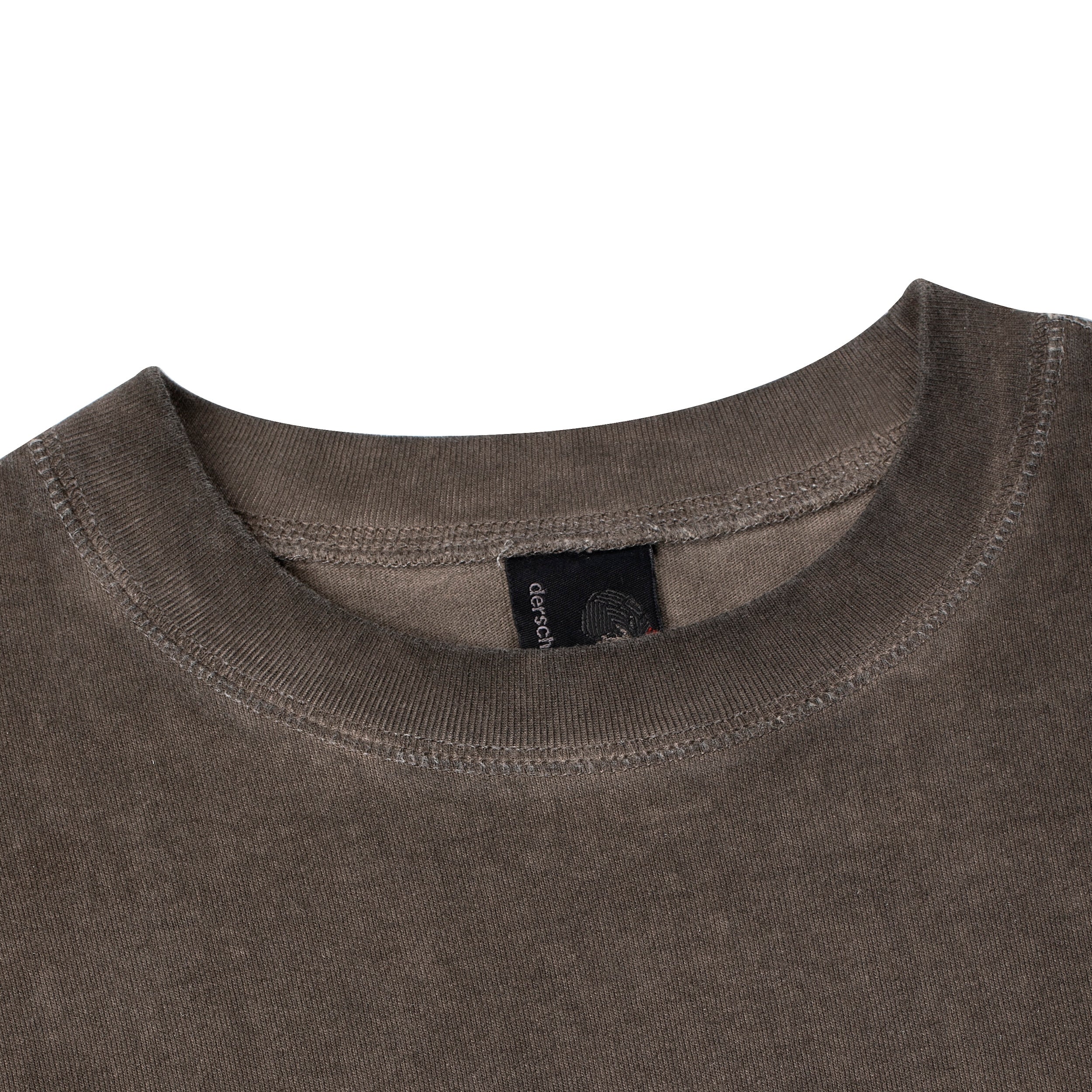 "lotus" T shirt oil washed brown - Image 3