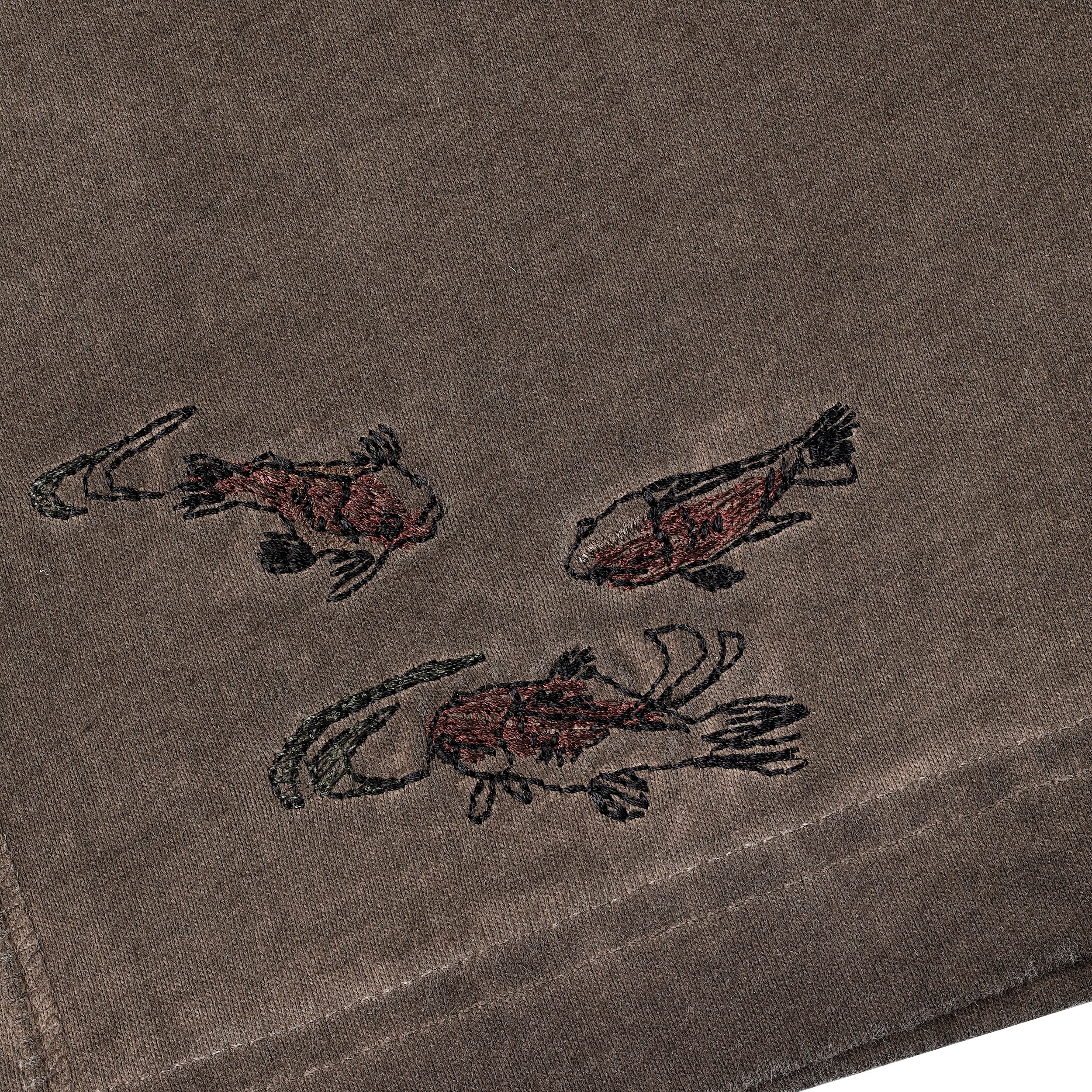 "lotus" T shirt oil washed brown - Image 5